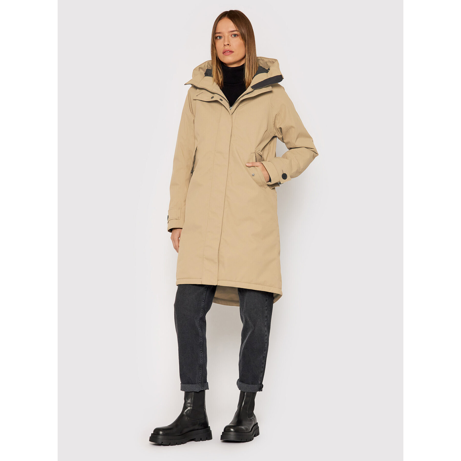 Didriksons Parka Luna 503907 Bež Regular Fit - Pepit.si