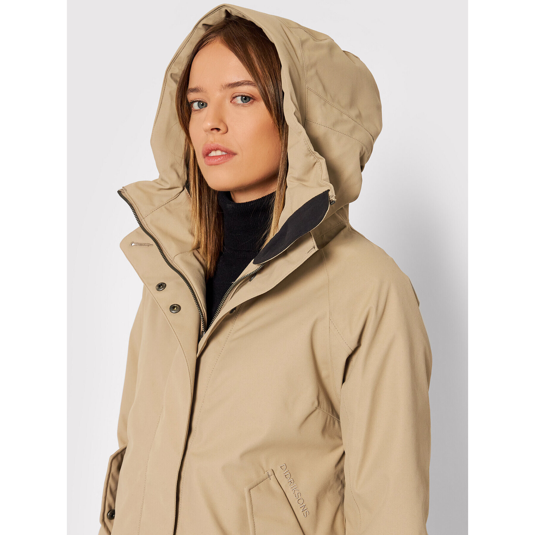 Didriksons Parka Luna 503907 Bež Regular Fit - Pepit.si