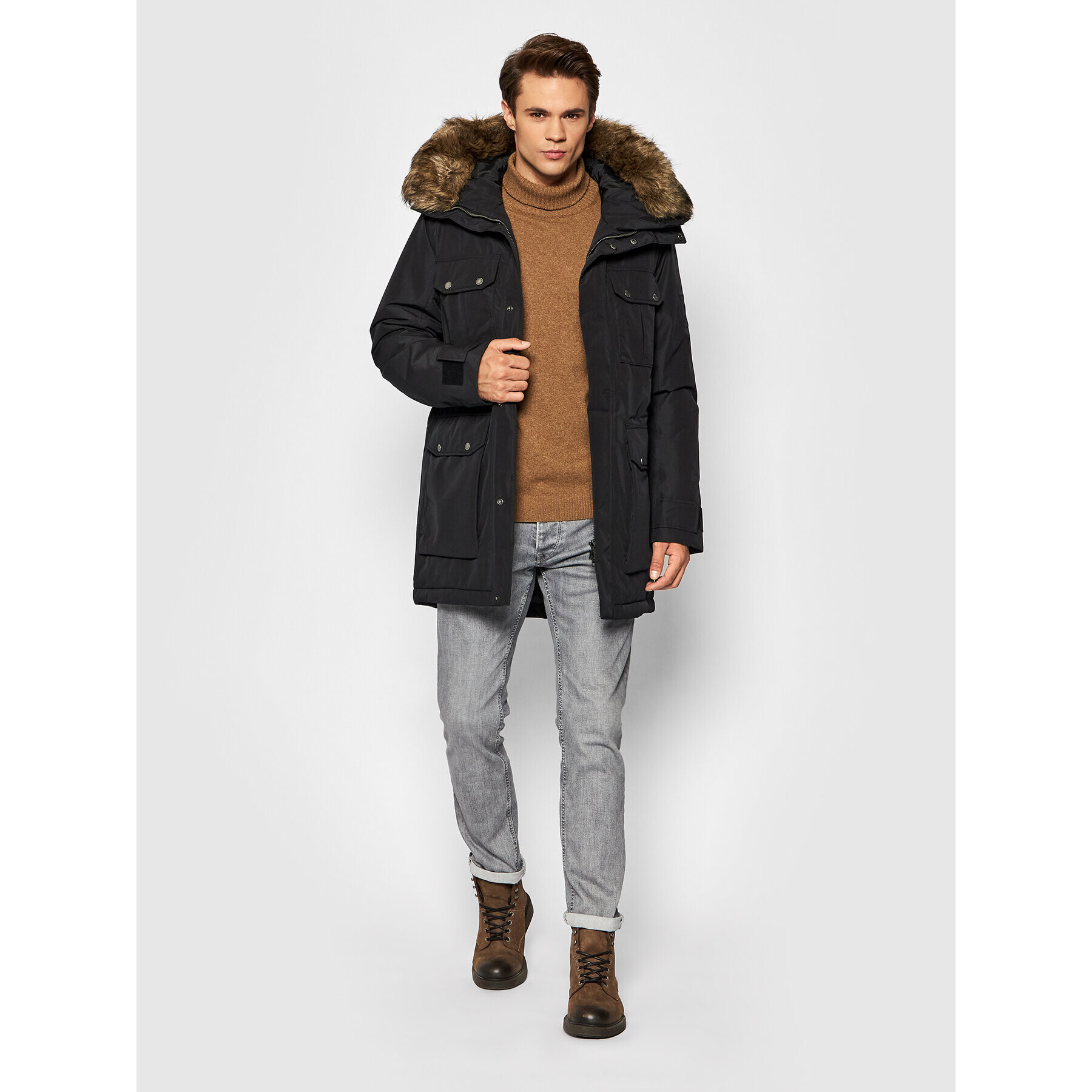 Didriksons Parka Reidar 503914 Črna Regular Fit - Pepit.si