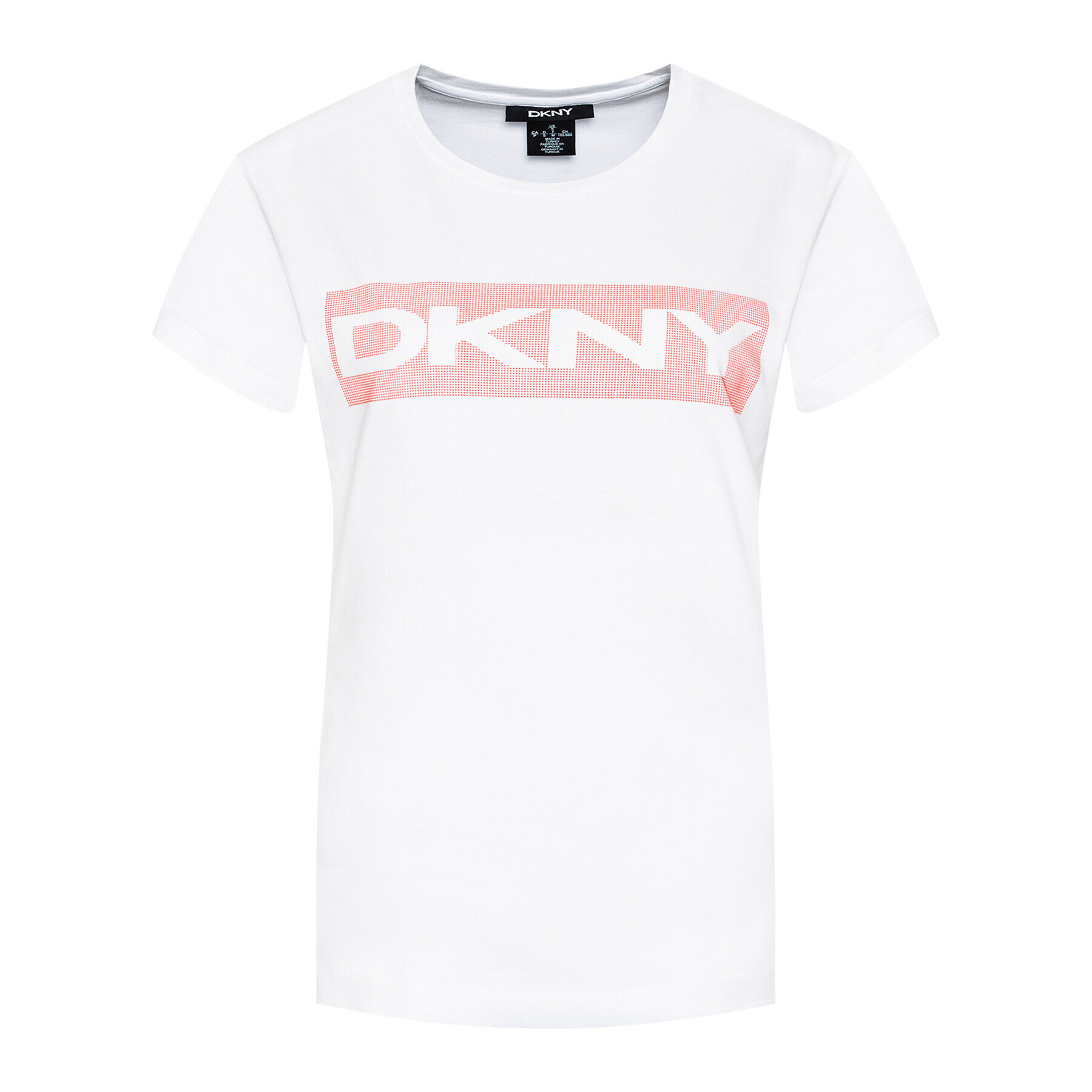 DKNY Majica P0DARCNA Bela Regular Fit - Pepit.si