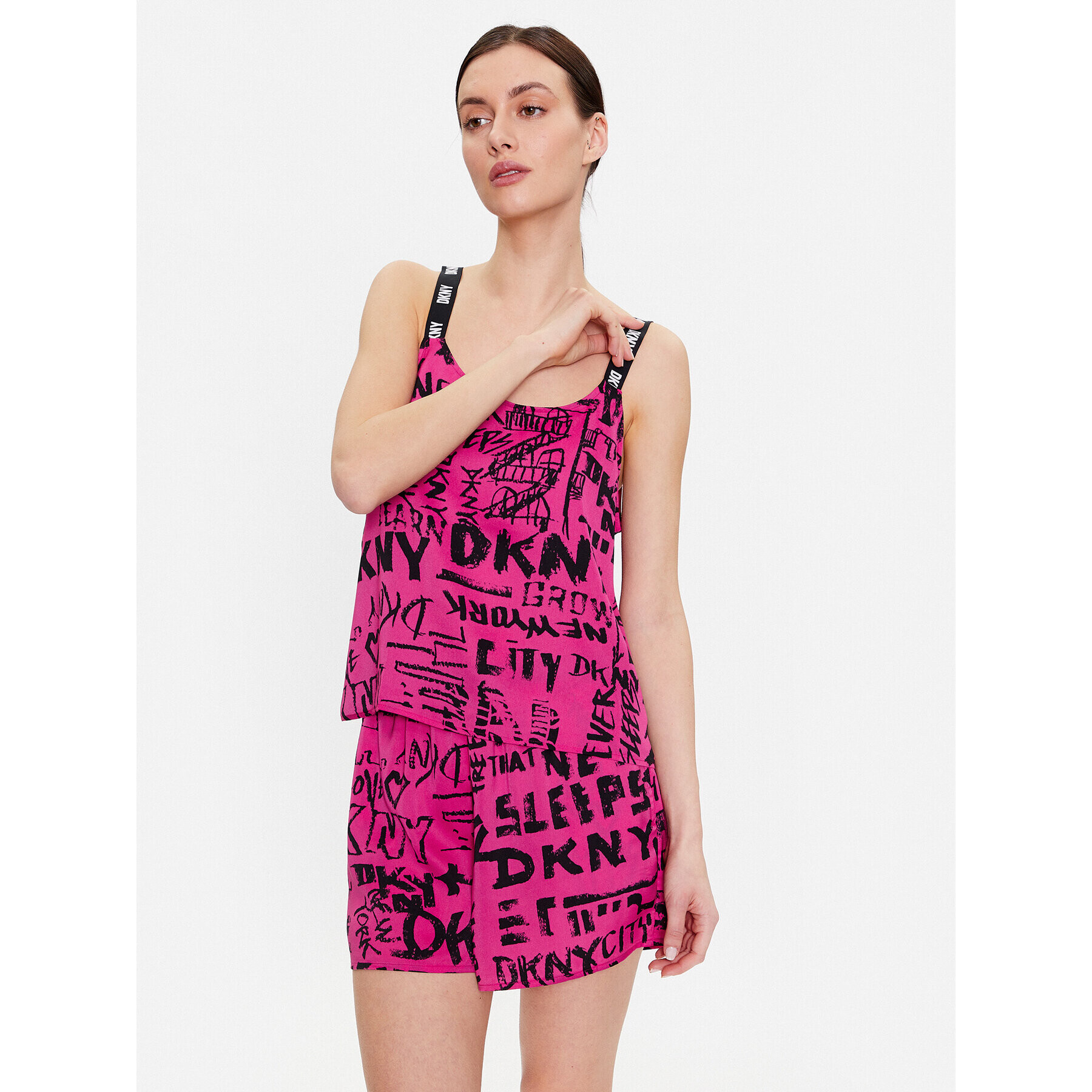 DKNY Pižama YI2522629 Roza Regular Fit - Pepit.si