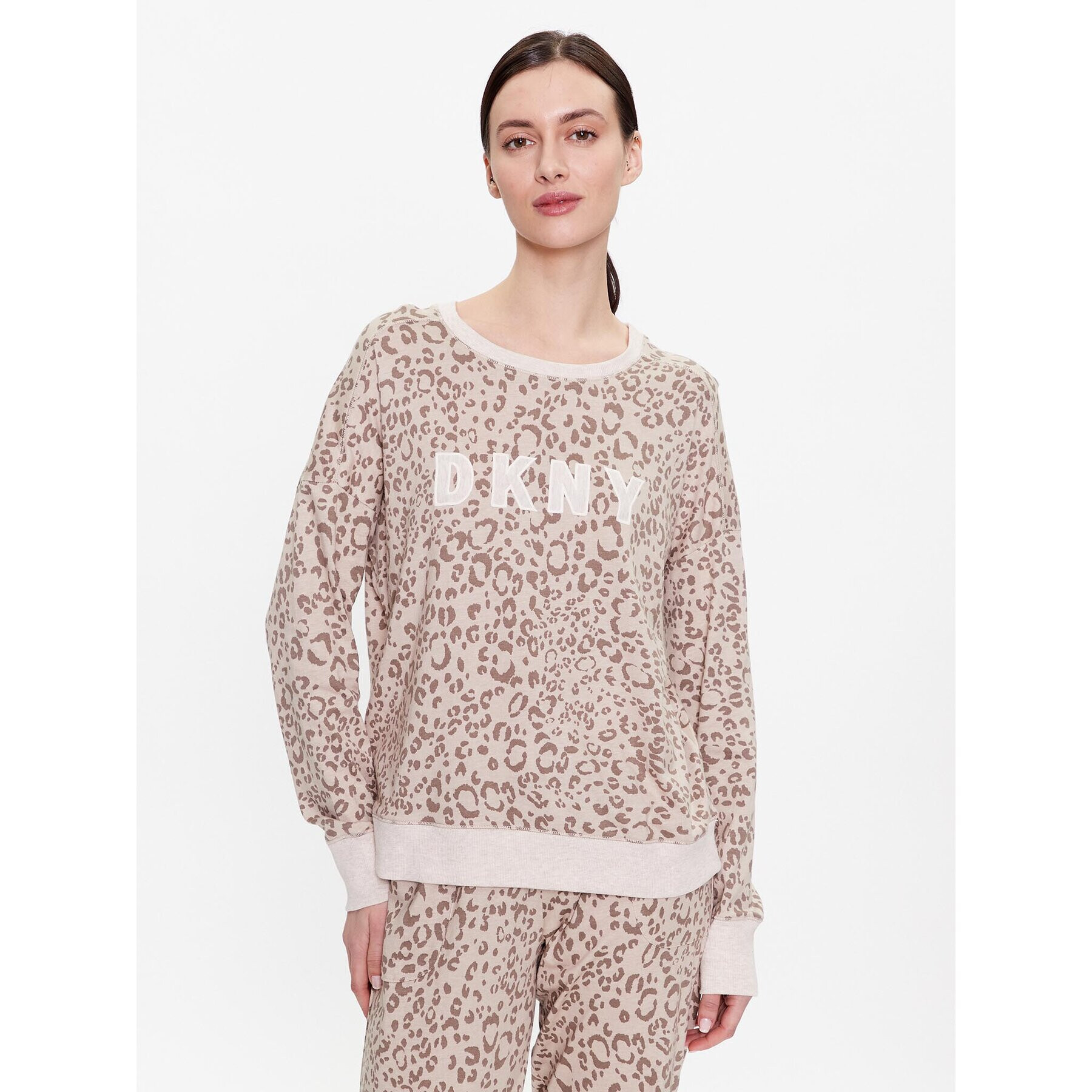 DKNY Pižama YI2919259 Rjava Regular Fit - Pepit.si