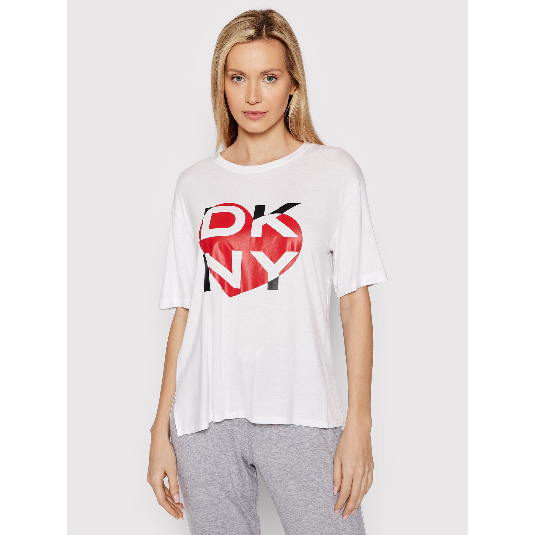 DKNY Pižama YI3122448 Bela Regular Fit - Pepit.si