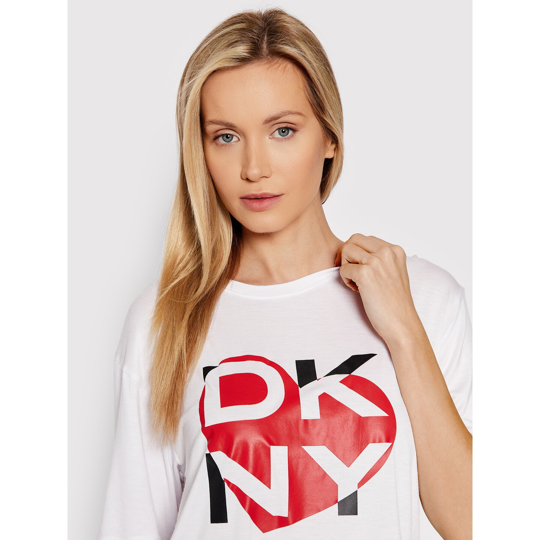 DKNY Pižama YI3122448 Bela Regular Fit - Pepit.si