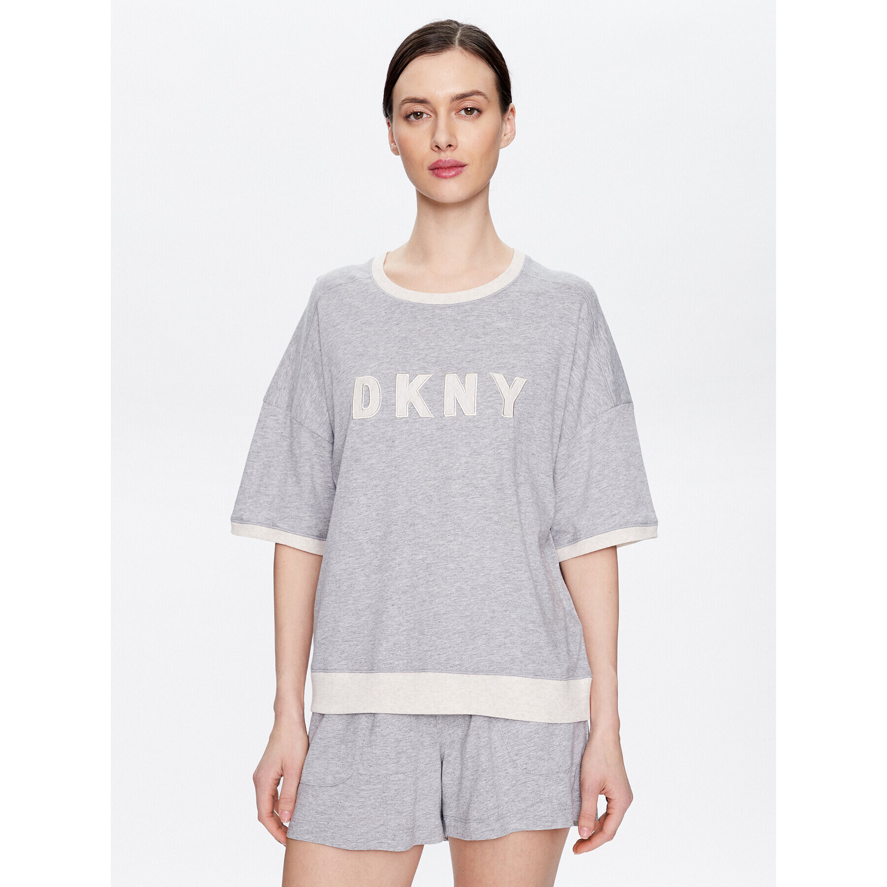 DKNY Pižama YI3919259 Siva Regular Fit - Pepit.si