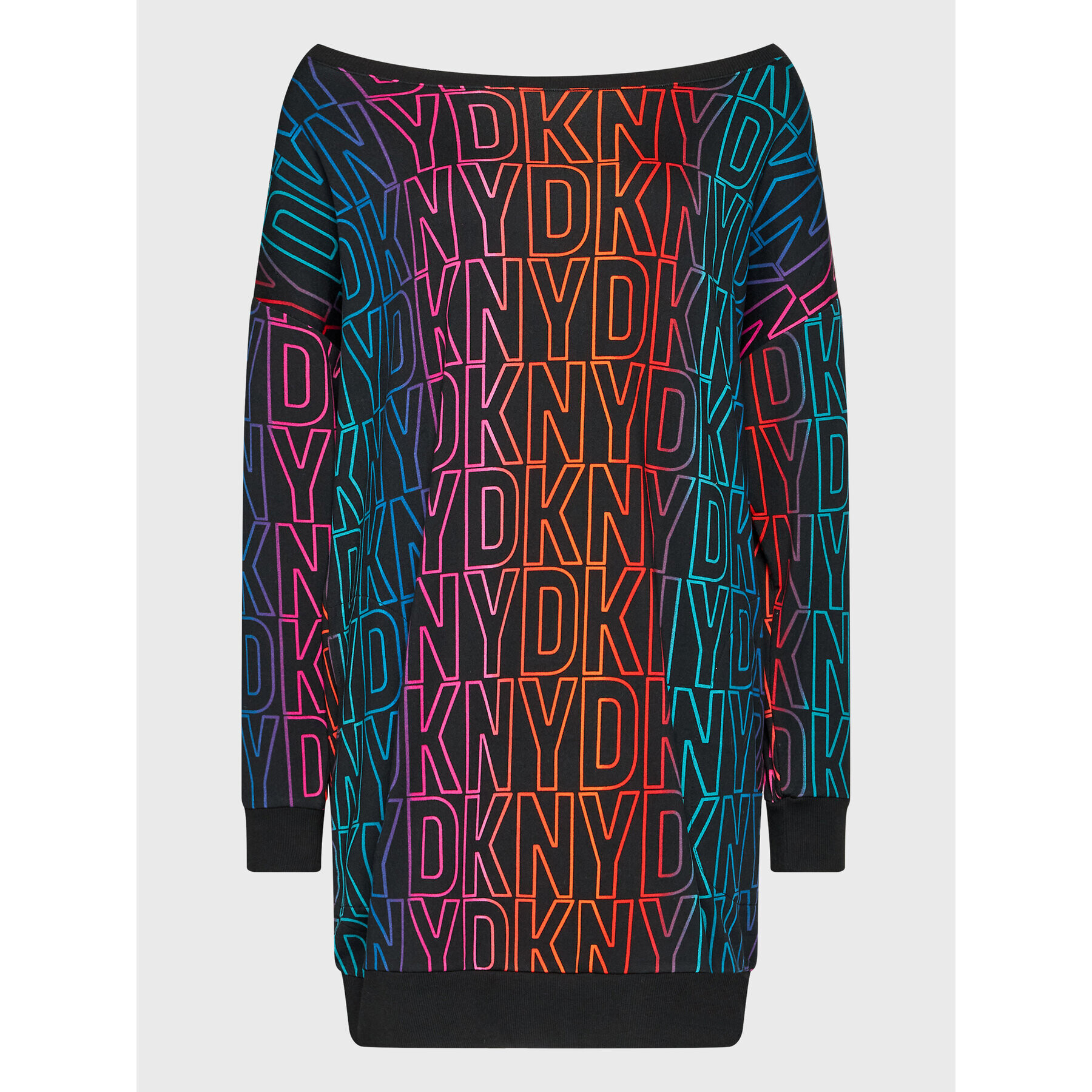 DKNY Pletena obleka YI2322601 Črna Relaxed Fit - Pepit.si