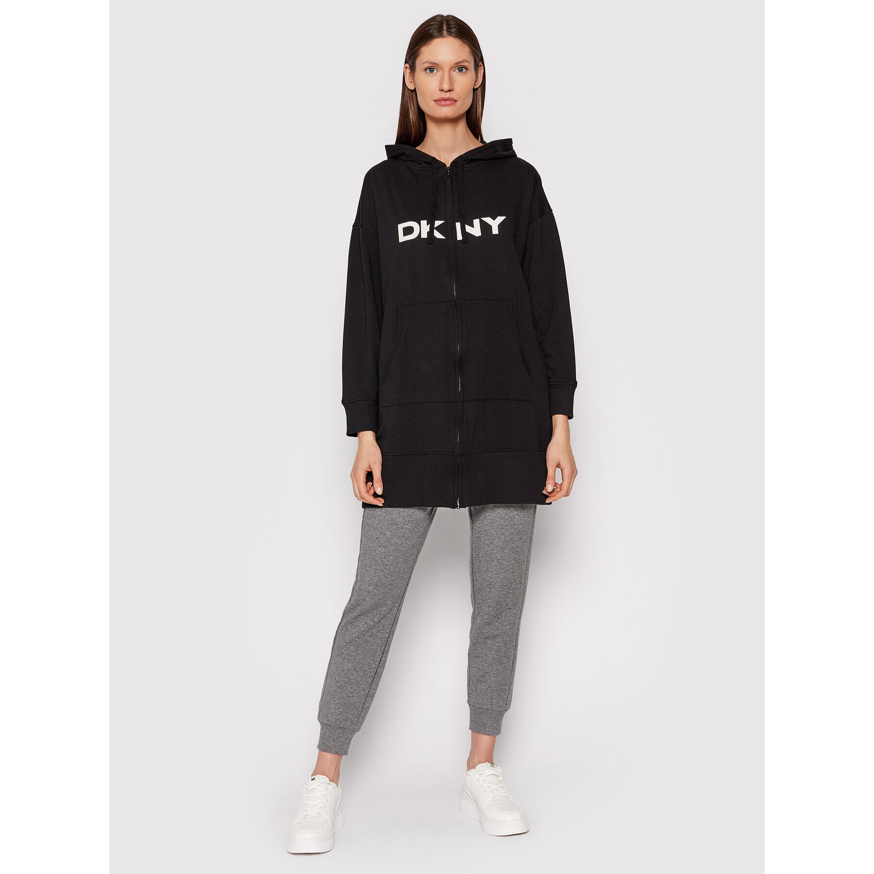 DKNY Spodnji del trenirke YI2722484 Siva Regular Fit - Pepit.si