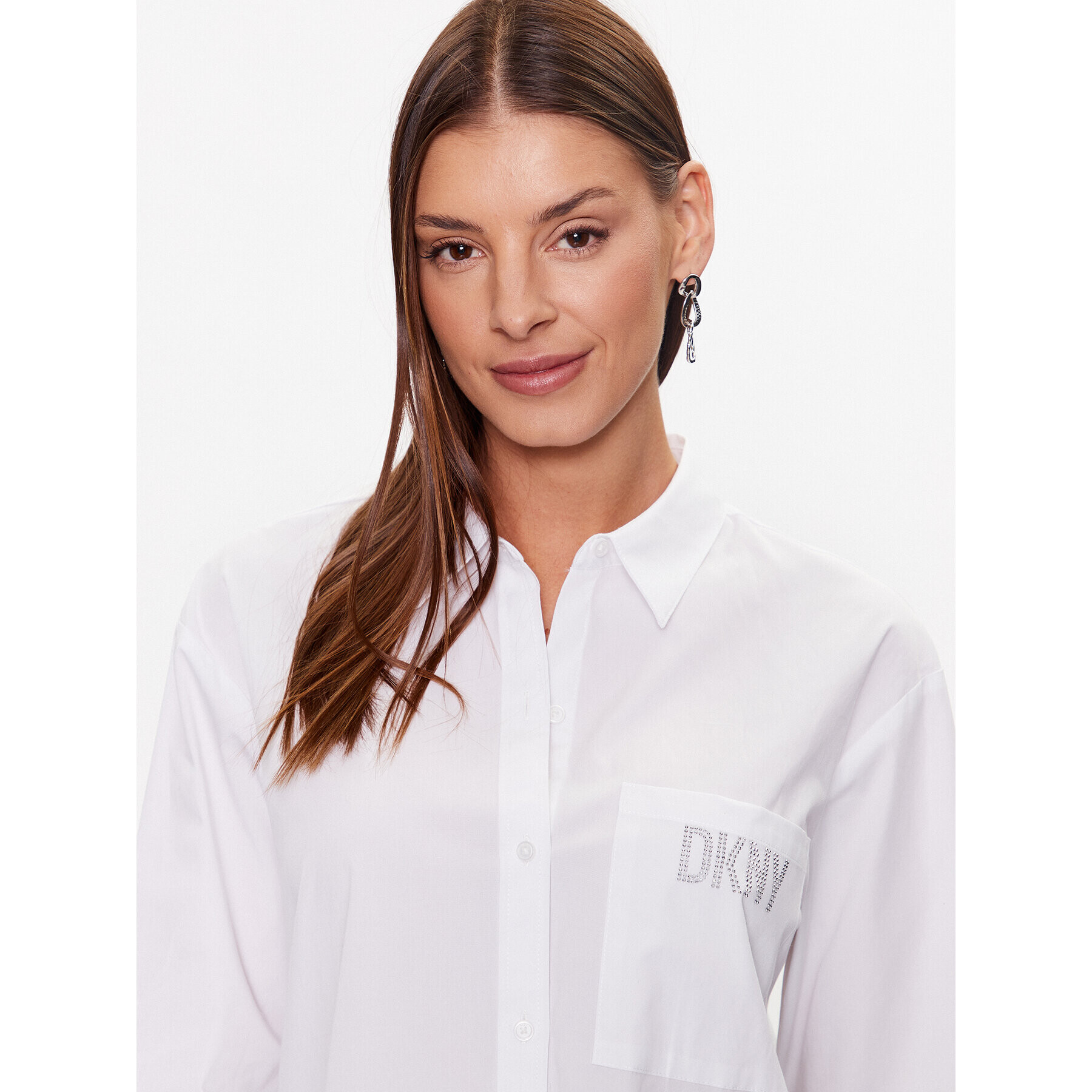 DKNY Srajca P31M0RY2 Bela Oversize - Pepit.si