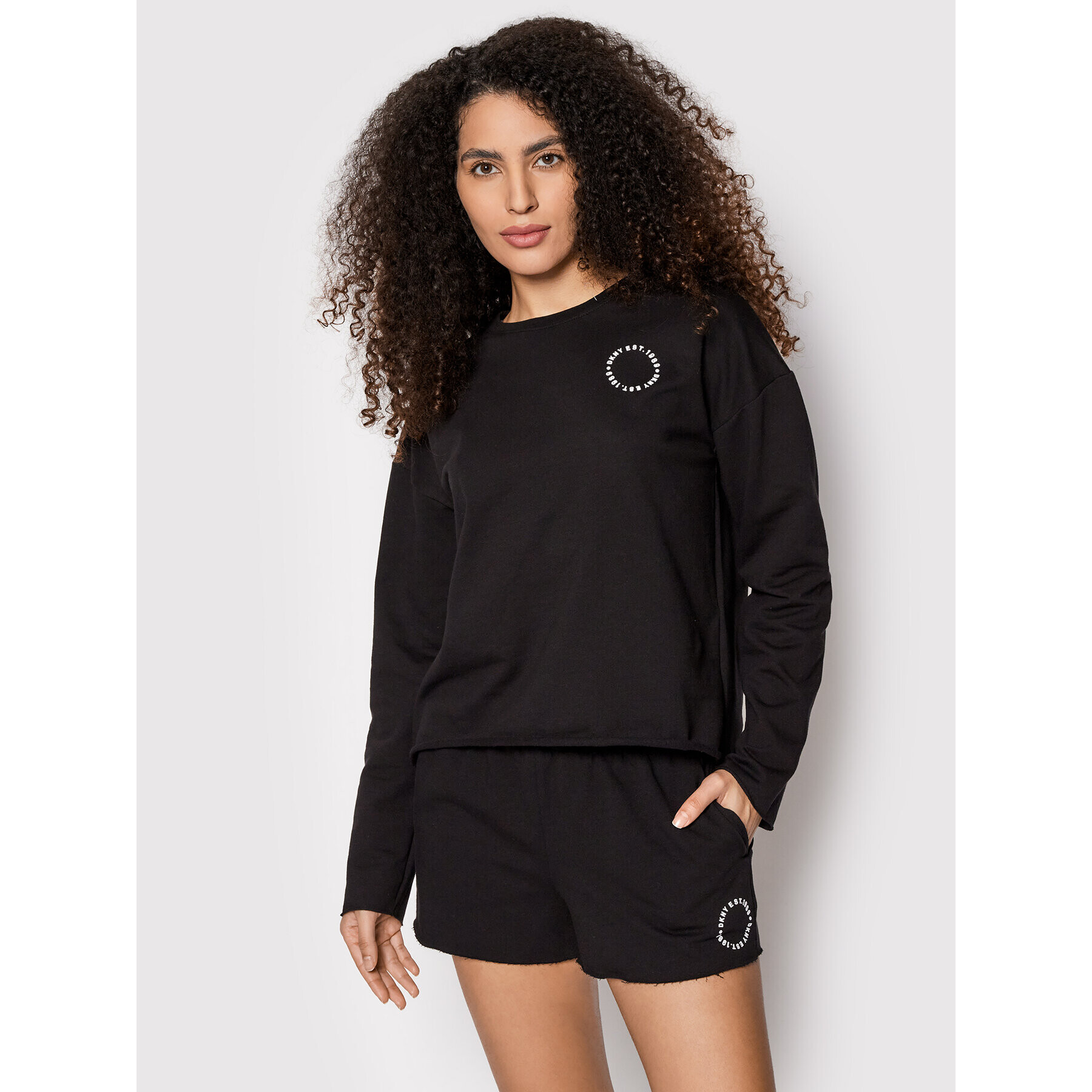 DKNY Trenirka komplet YI2922524 Črna Regular Fit - Pepit.si