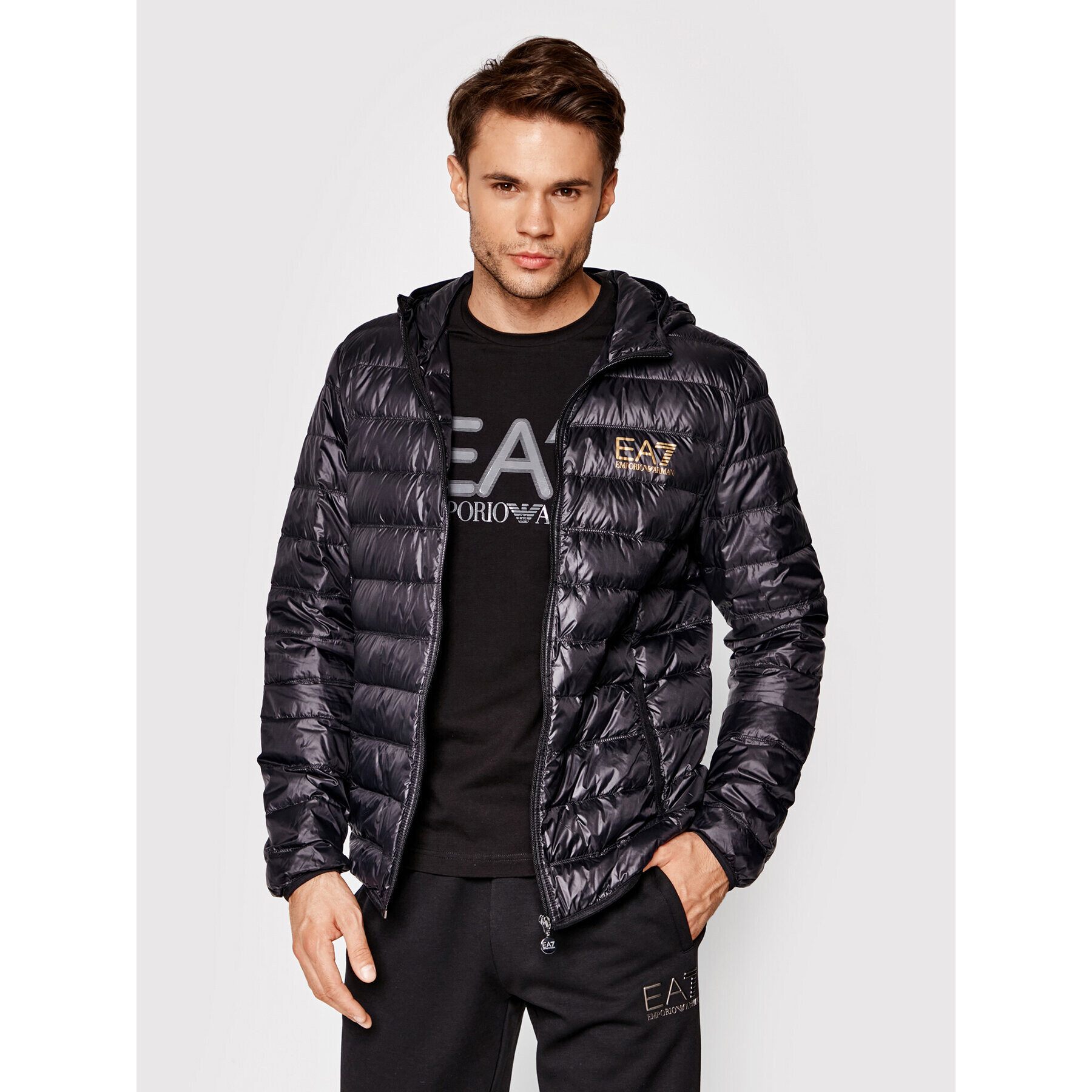 EA7 Emporio Armani Puhovka 8NPB02 PN29Z 0208 Črna Regular Fit - Pepit.si