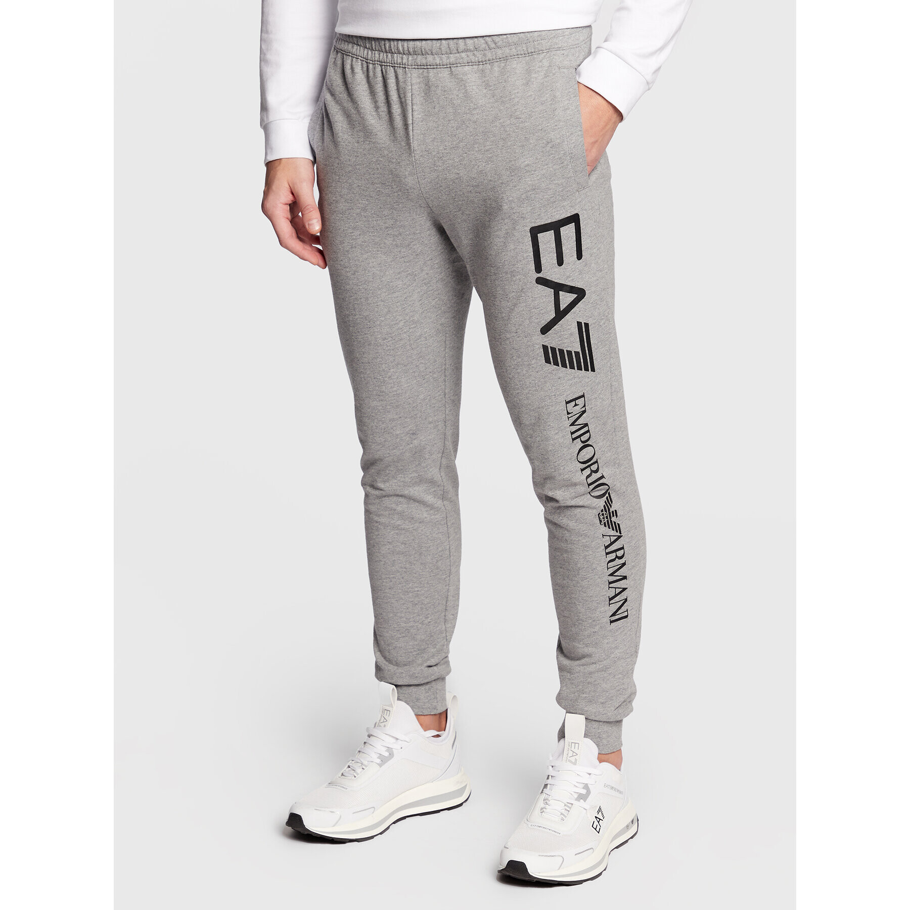 EA7 Emporio Armani Spodnji del trenirke 8NPPC3 PJ05Z 3900 Siva Slim Fit - Pepit.si