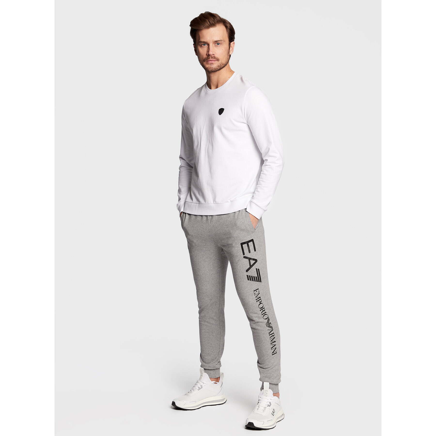 EA7 Emporio Armani Spodnji del trenirke 8NPPC3 PJ05Z 3900 Siva Slim Fit - Pepit.si