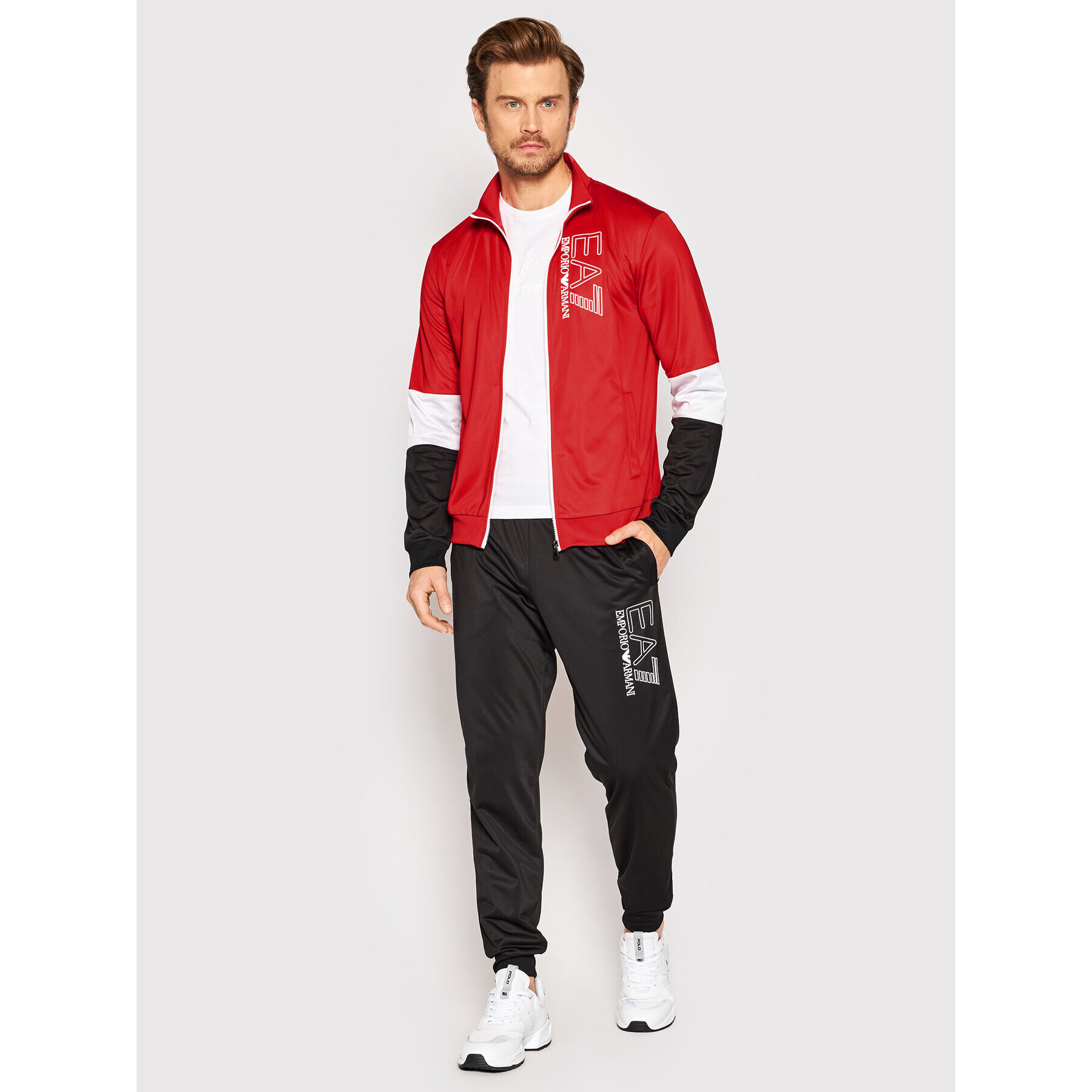 EA7 Emporio Armani Trenirka 3LPV76 PJCNZ 24BG Rdeča Regular Fit - Pepit.si