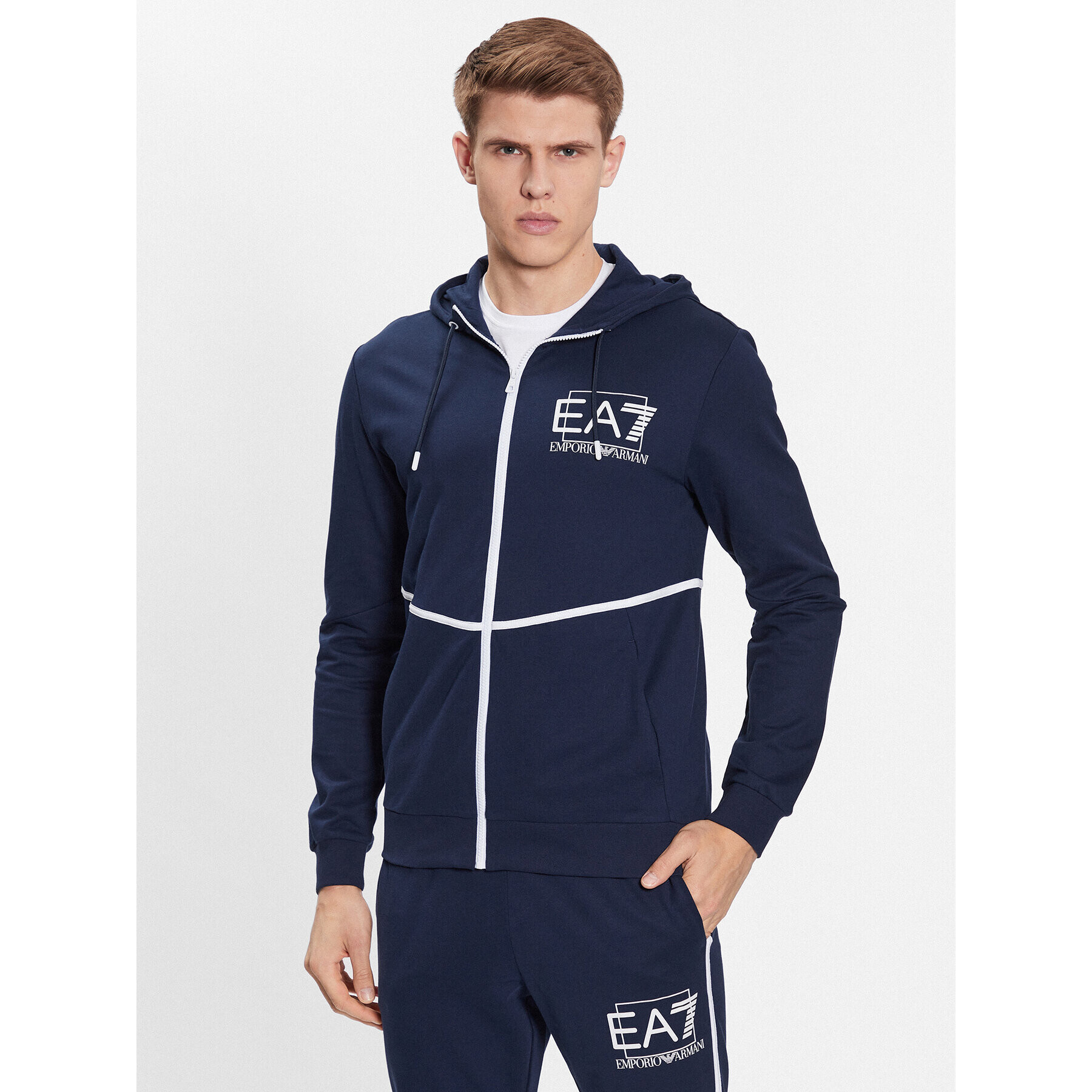 EA7 Emporio Armani Trenirka 3RPV52 PJ05Z 1554 Mornarsko modra Regular Fit - Pepit.si