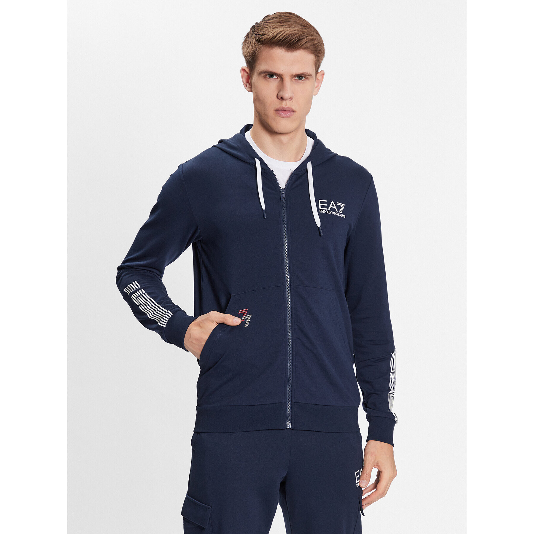 EA7 Emporio Armani Trenirka 3RPV70 PJLIZ 1554 Mornarsko modra Regular Fit - Pepit.si