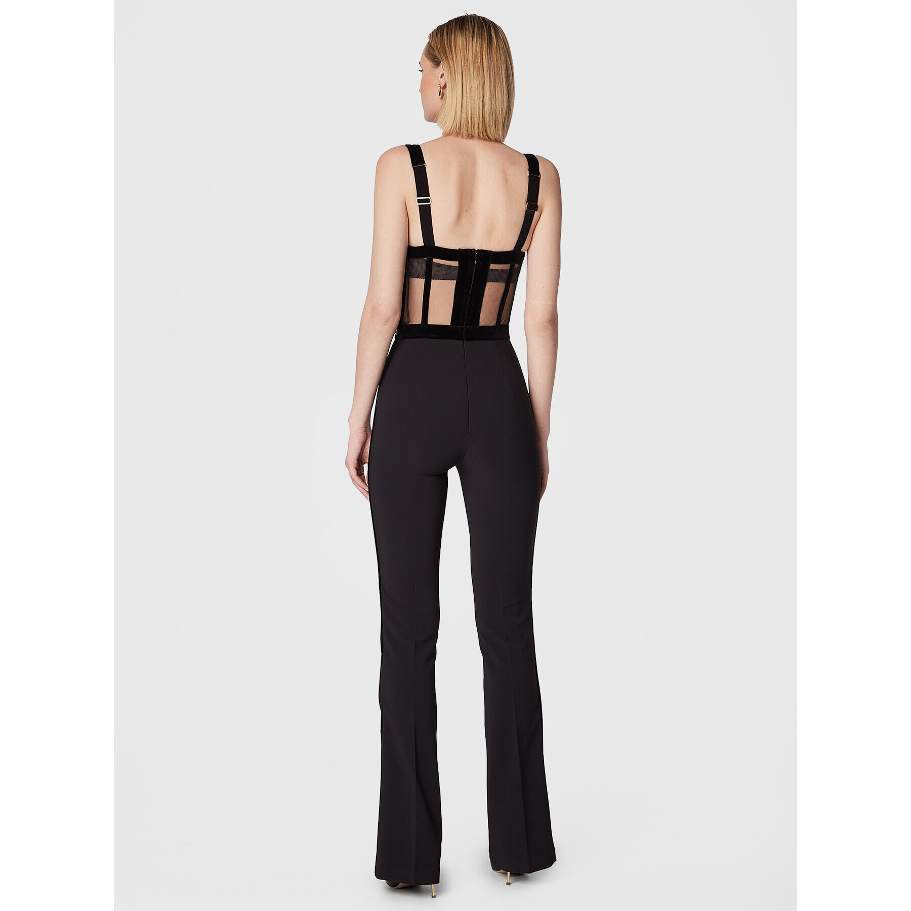 Elisabetta Franchi Kombinezon TU-006-27E2-V620 Črna Slim Fit - Pepit.si