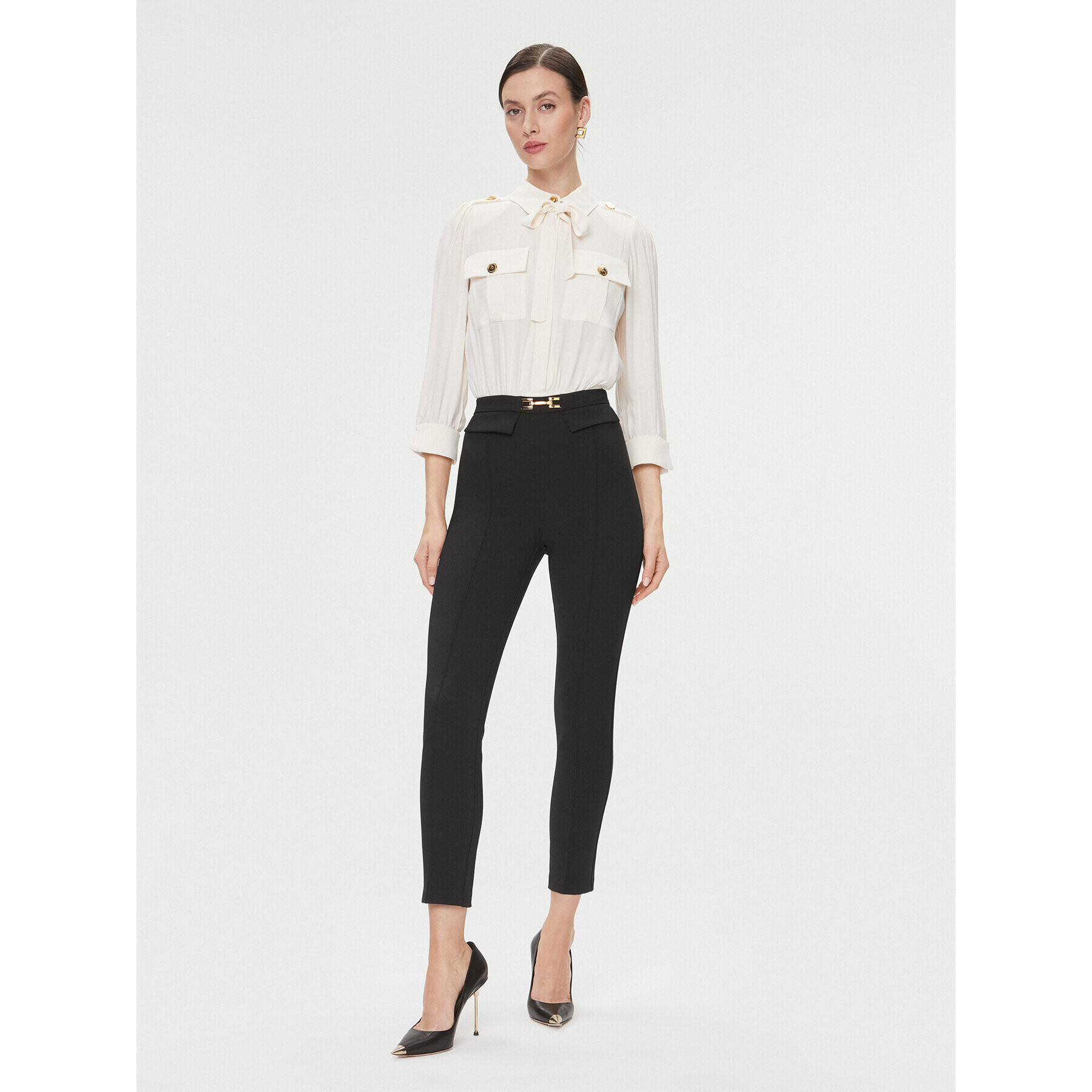 Elisabetta Franchi Kombinezon TU-007-36E2 Bela Slim Fit - Pepit.si