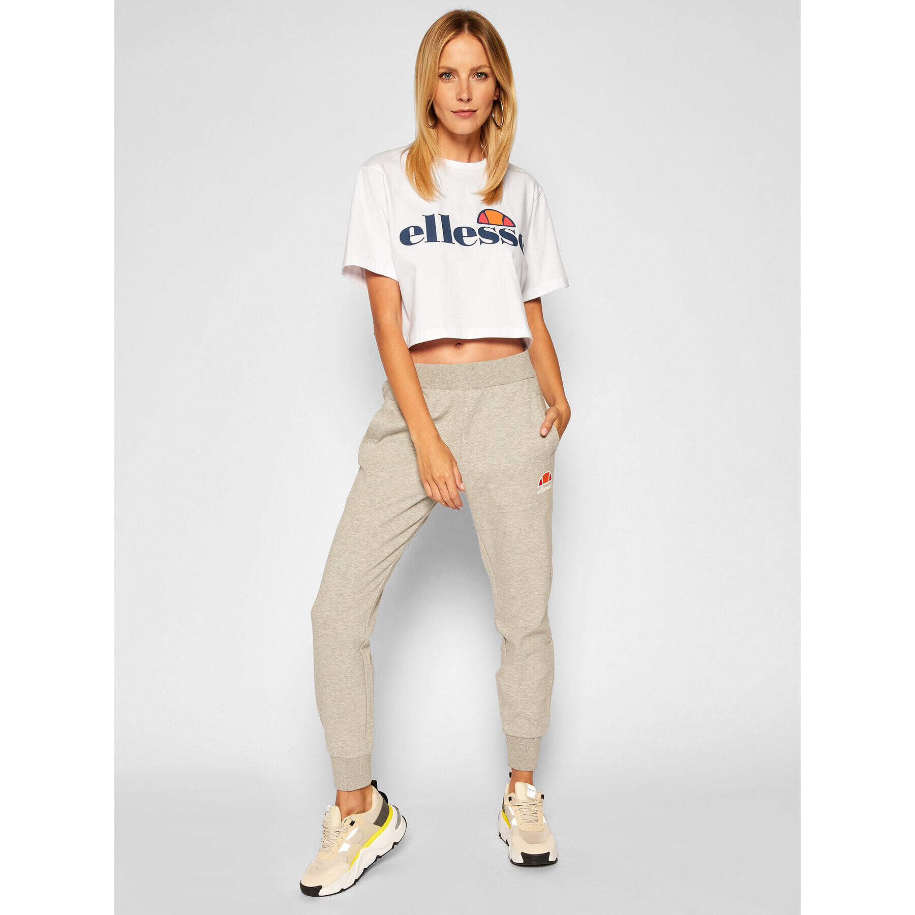 Ellesse Majica Alberta SGS04484 Bela Cropped Fit - Pepit.si