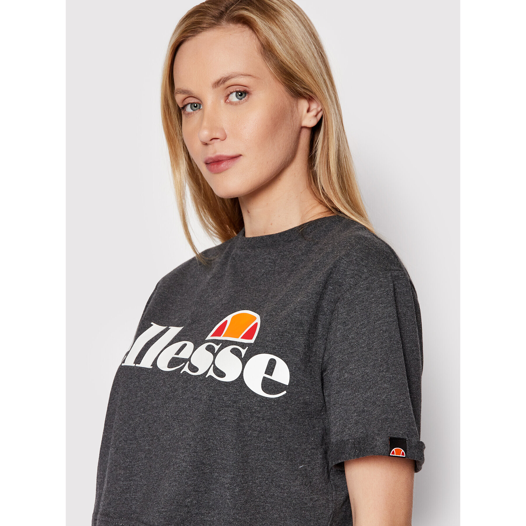 Ellesse Majica Alberta SGS04484 Siva Cropped Fit - Pepit.si