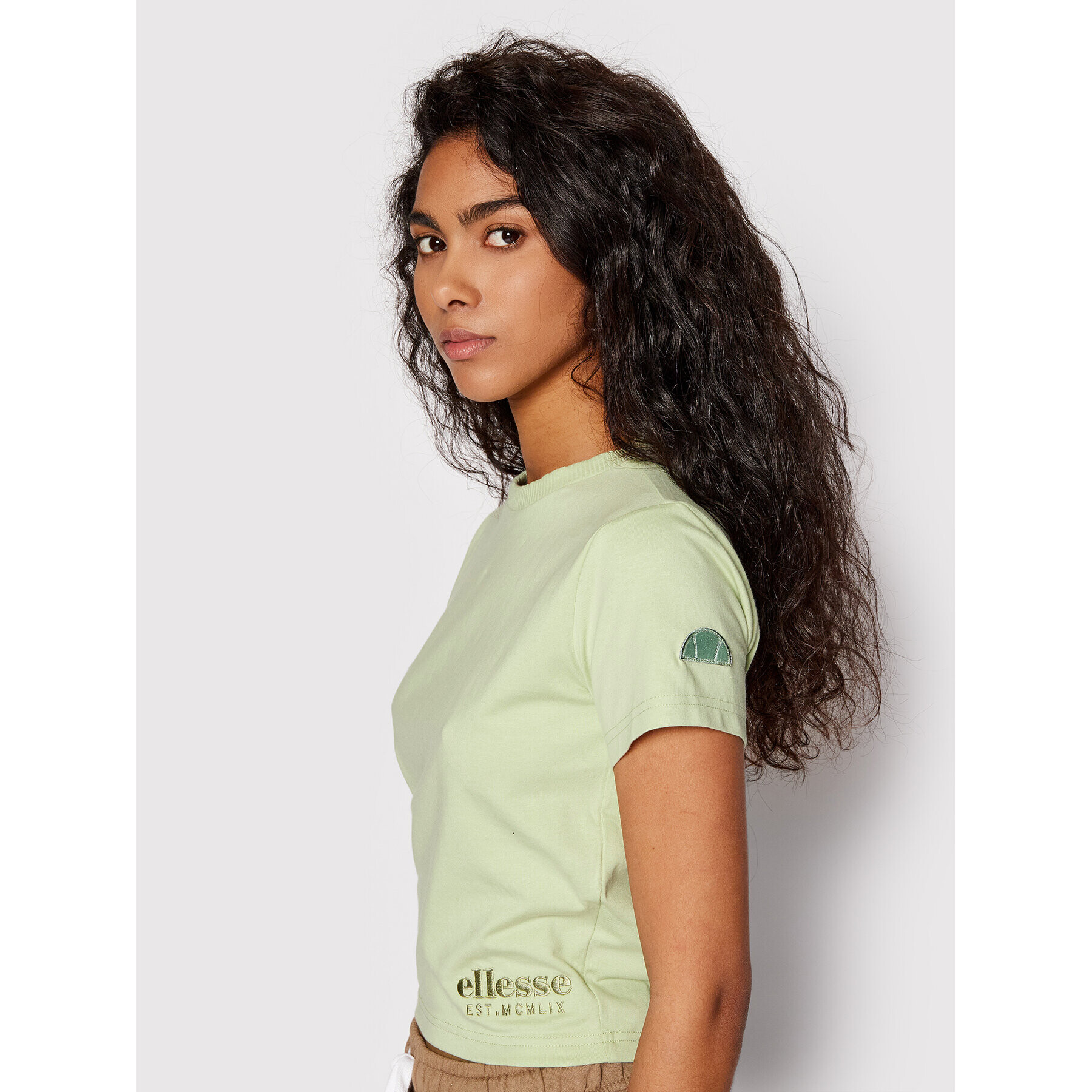 Ellesse Majica Dropper Crop SGM14157 Zelena Regular Fit - Pepit.si