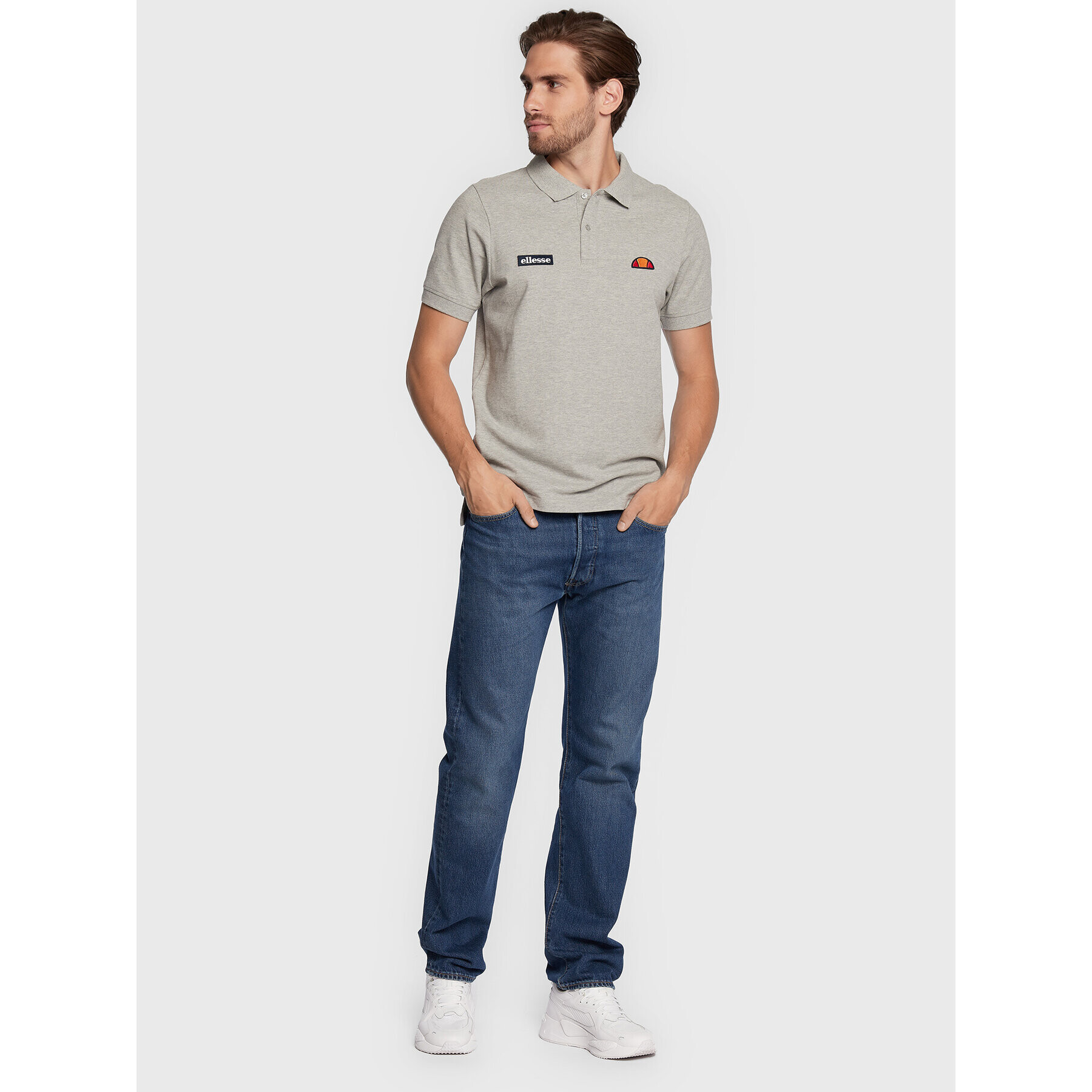 Ellesse Polo majica Montura SHS04475 Siva Regular Fit - Pepit.si