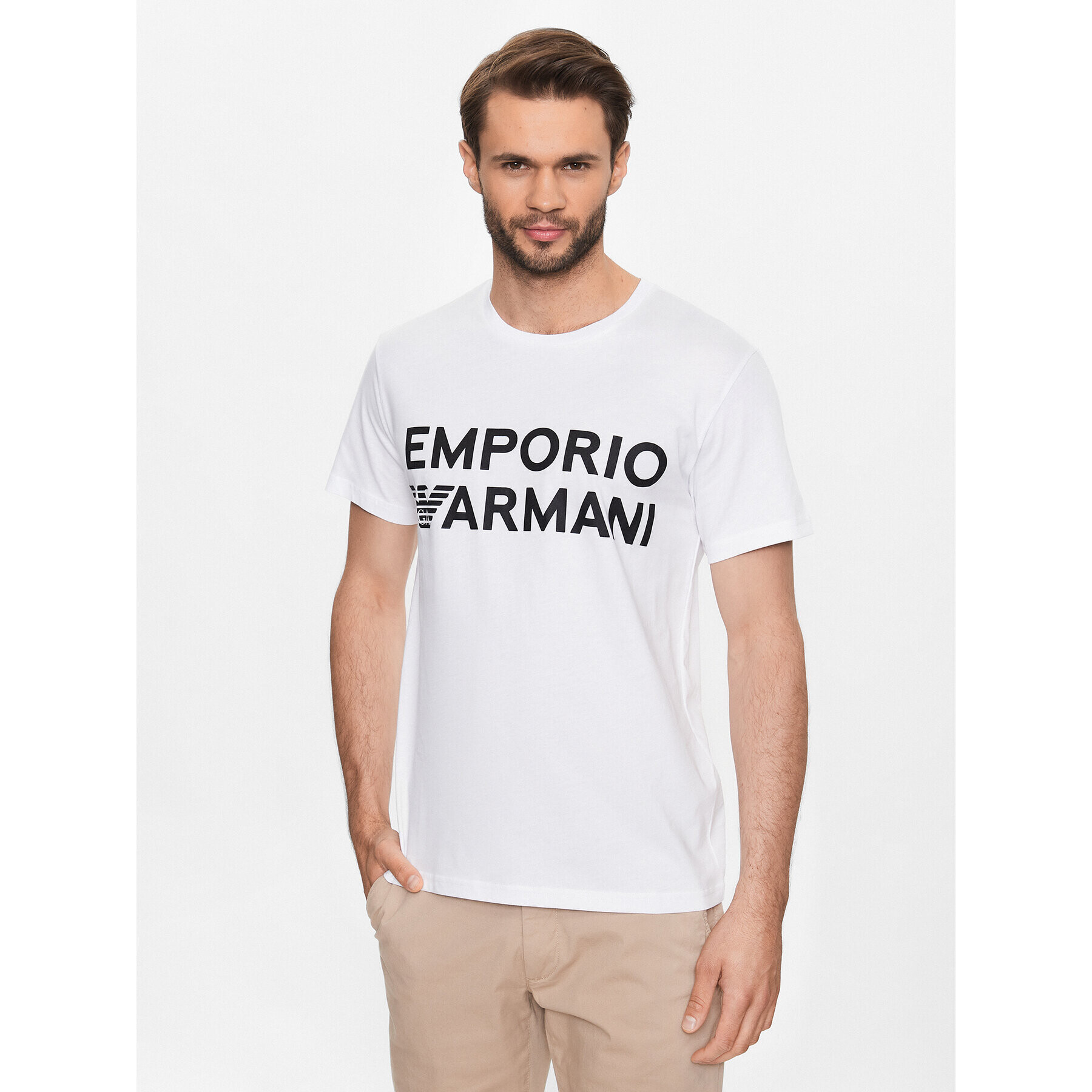 Emporio Armani Majica 211831 3R479 00010 Bela Regular Fit - Pepit.si