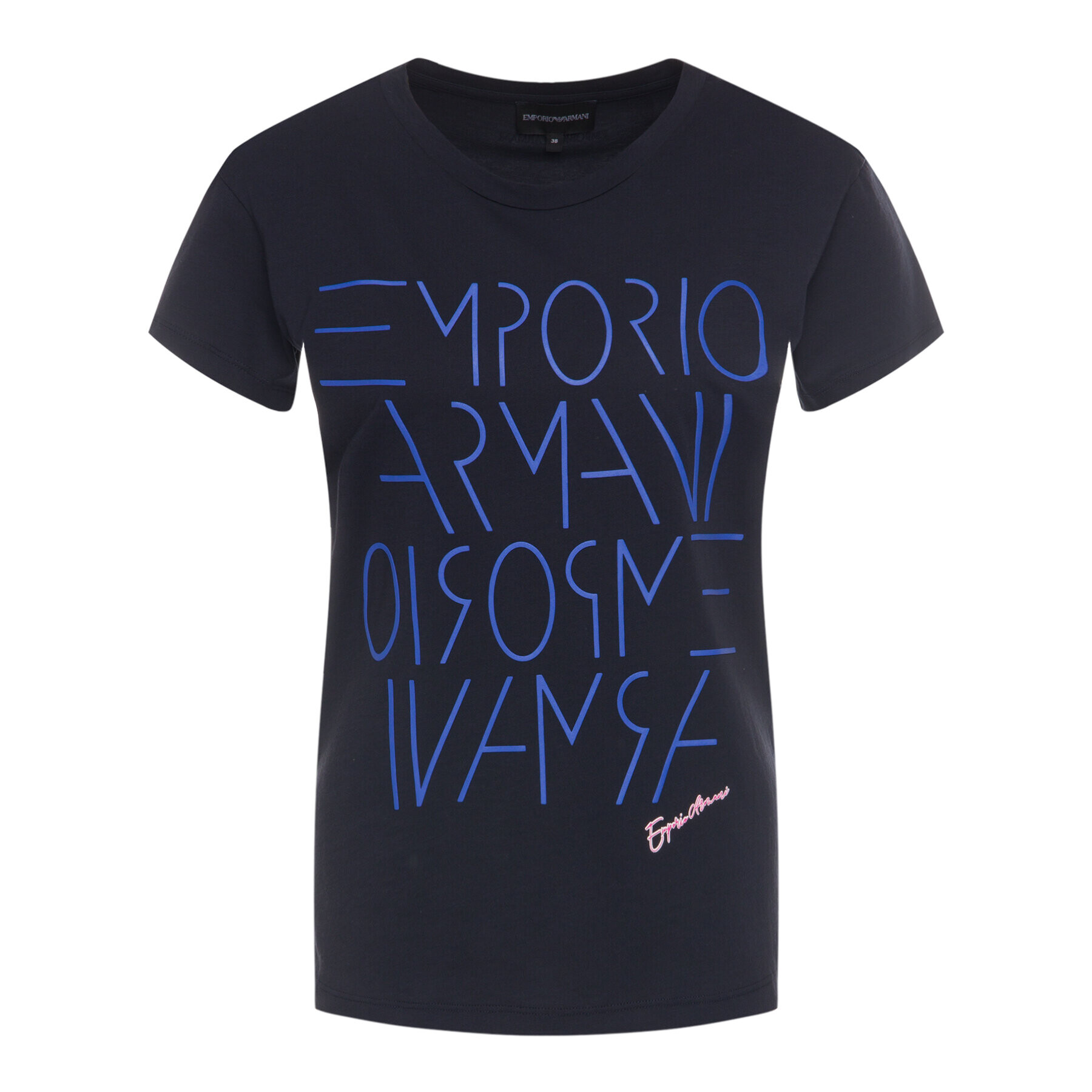 Emporio Armani Majica 3H2T7B 2JSYZ 0922 Mornarsko modra Regular Fit - Pepit.si