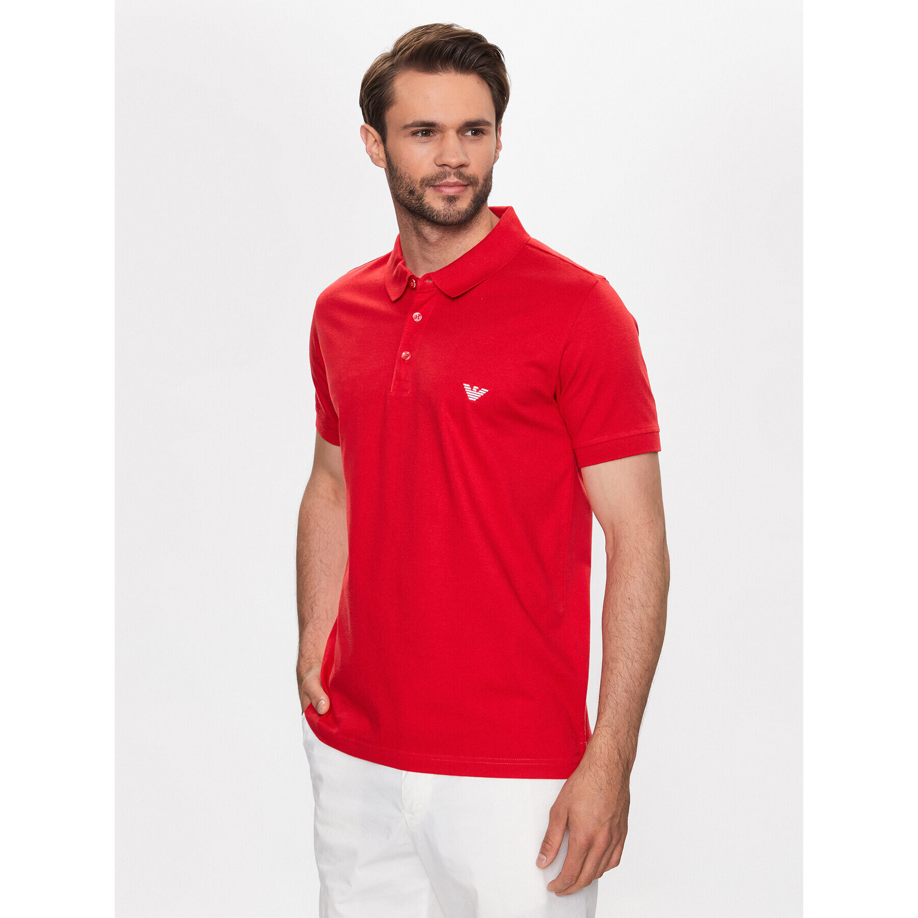 Emporio Armani Polo majica 211804 3R461 00173 Rdeča Regular Fit - Pepit.si