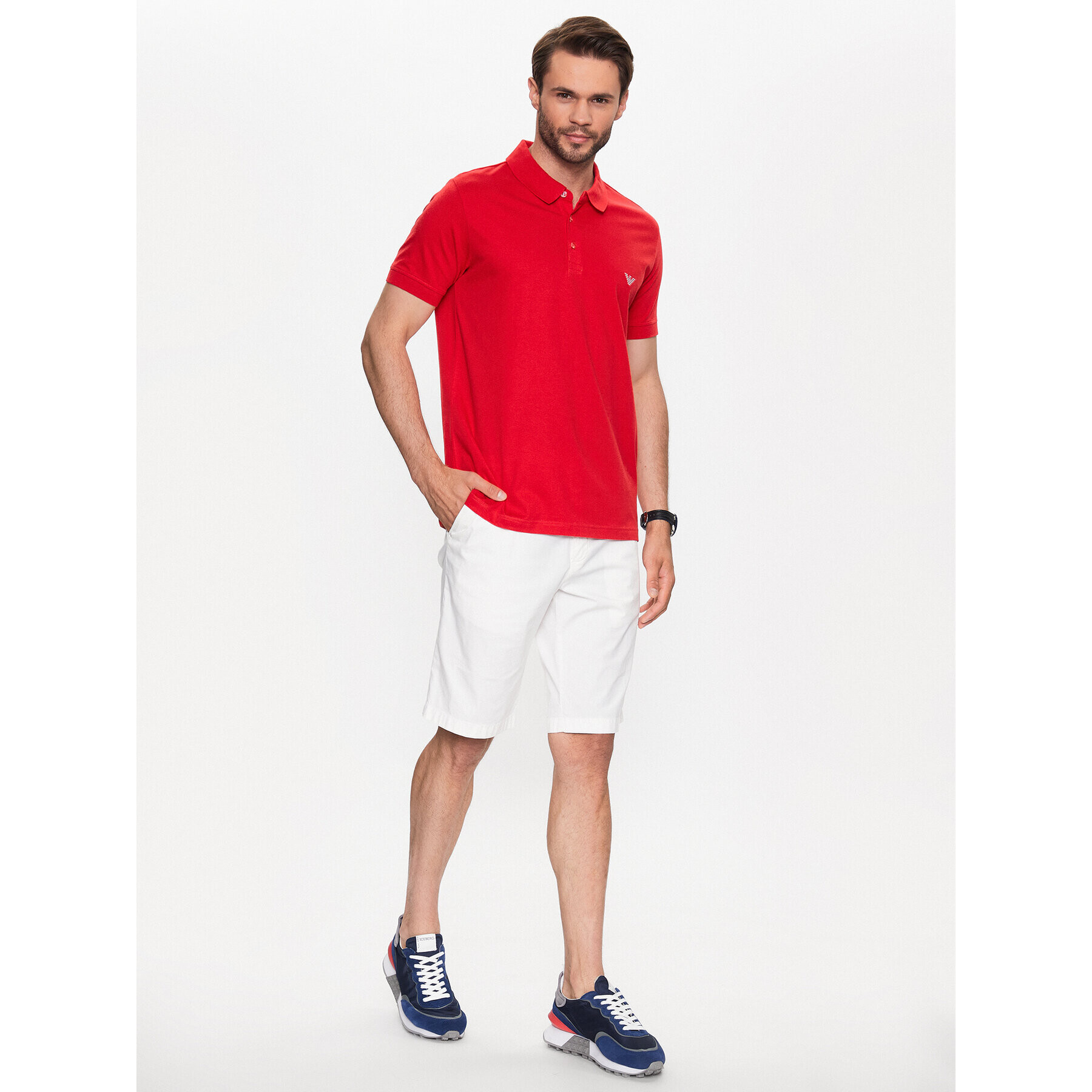 Emporio Armani Polo majica 211804 3R461 00173 Rdeča Regular Fit - Pepit.si