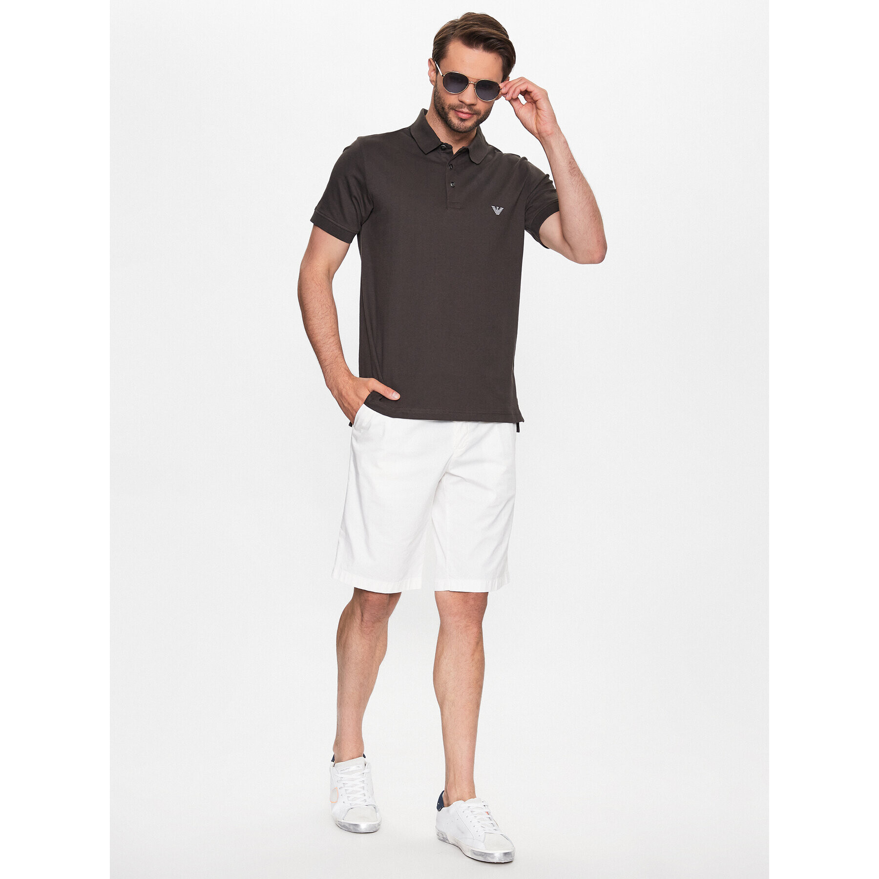 Emporio Armani Polo majica 211804 3R461 06154 Siva Regular Fit - Pepit.si