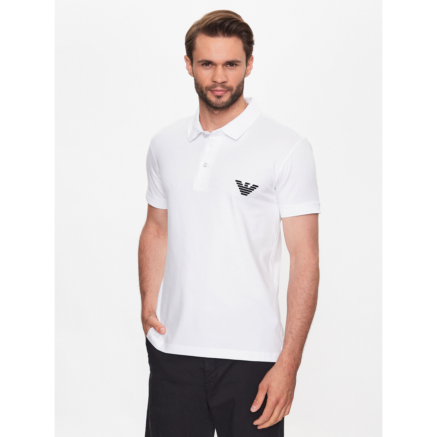 Emporio Armani Polo majica 211804 3R482 00010 Bela Regular Fit - Pepit.si