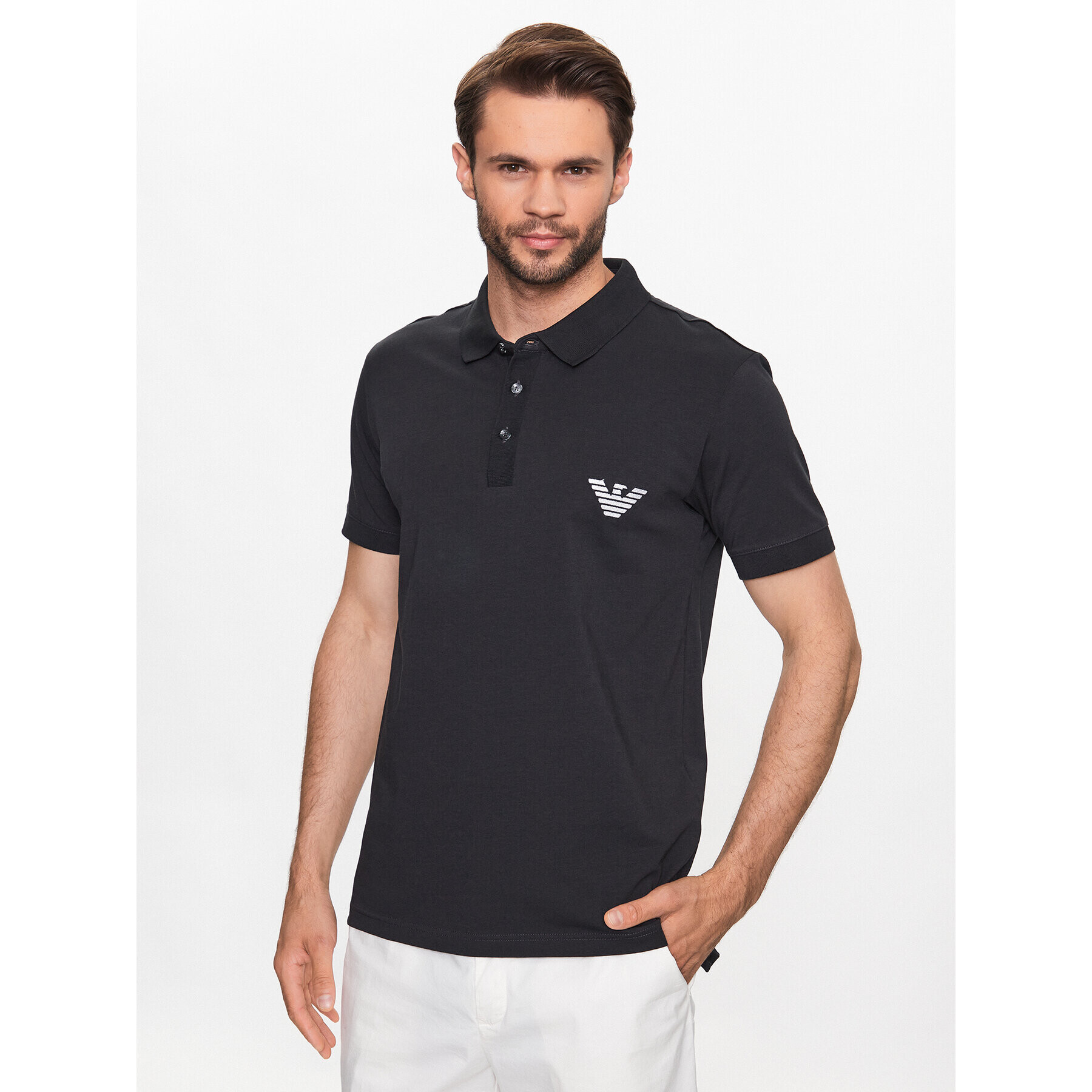 Emporio Armani Polo majica 211804 3R482 00020 Črna Regular Fit - Pepit.si