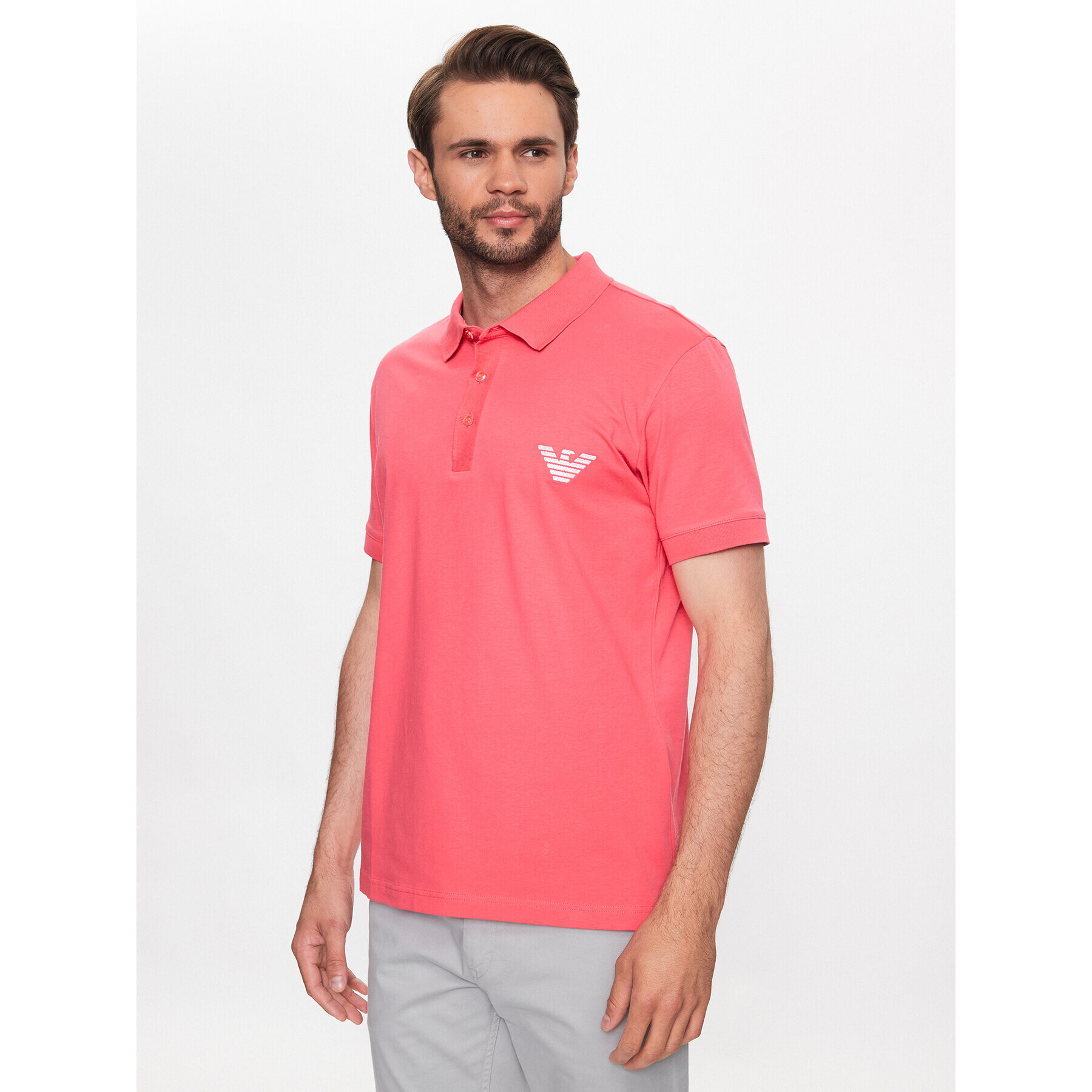 Emporio Armani Polo majica 211804 3R482 00776 Roza Regular Fit - Pepit.si