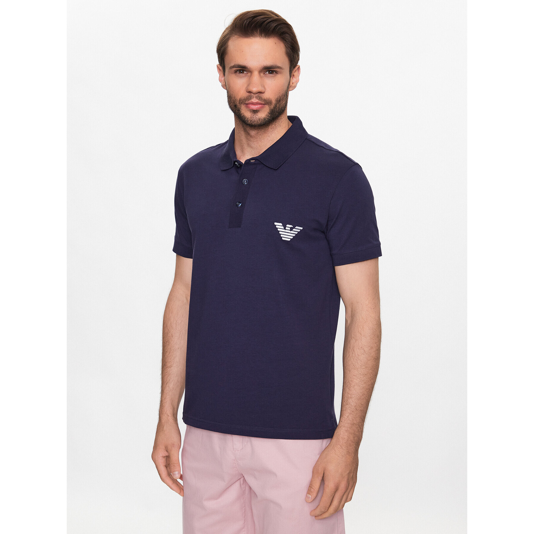 Emporio Armani Polo majica 211804 3R482 48336 Mornarsko modra Regular Fit - Pepit.si