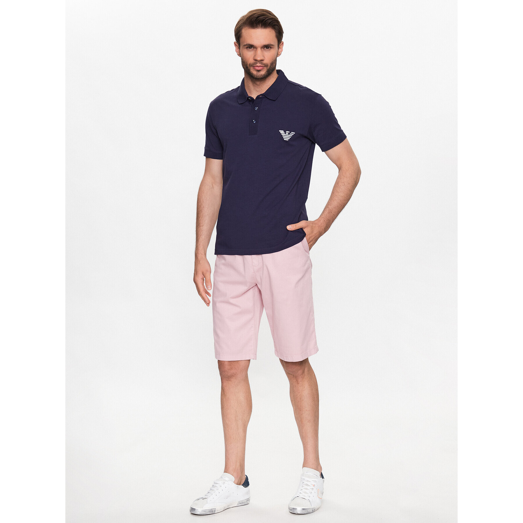 Emporio Armani Polo majica 211804 3R482 48336 Mornarsko modra Regular Fit - Pepit.si