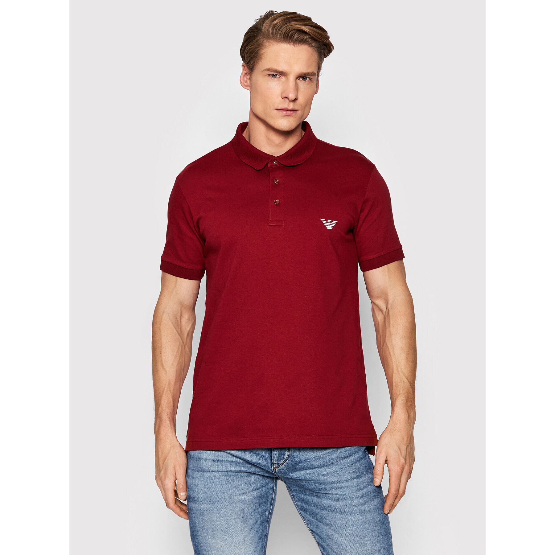 Emporio Armani Underwear Polo majica 211804 2R461 02175 Bordo rdeča Regular Fit - Pepit.si