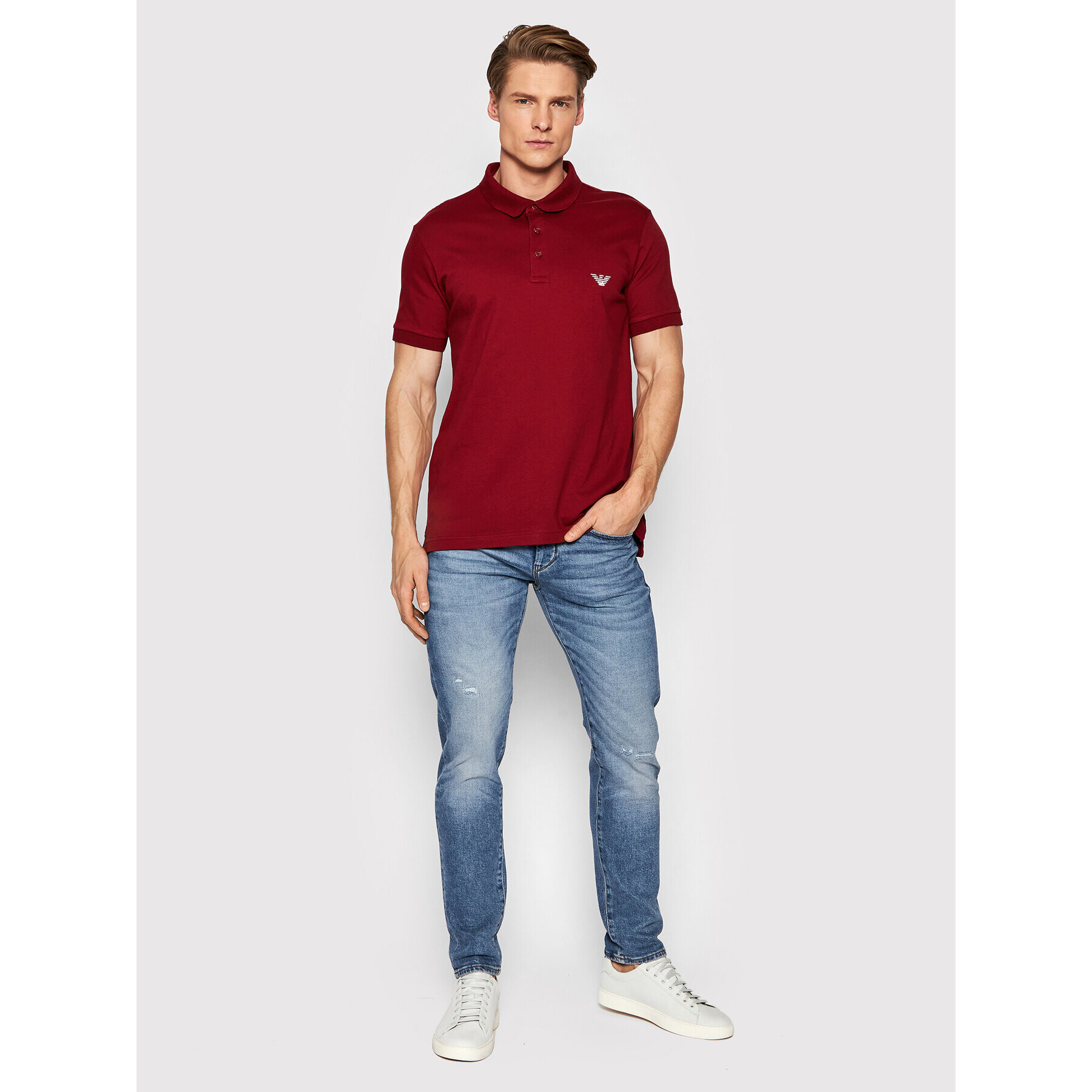 Emporio Armani Underwear Polo majica 211804 2R461 02175 Bordo rdeča Regular Fit - Pepit.si