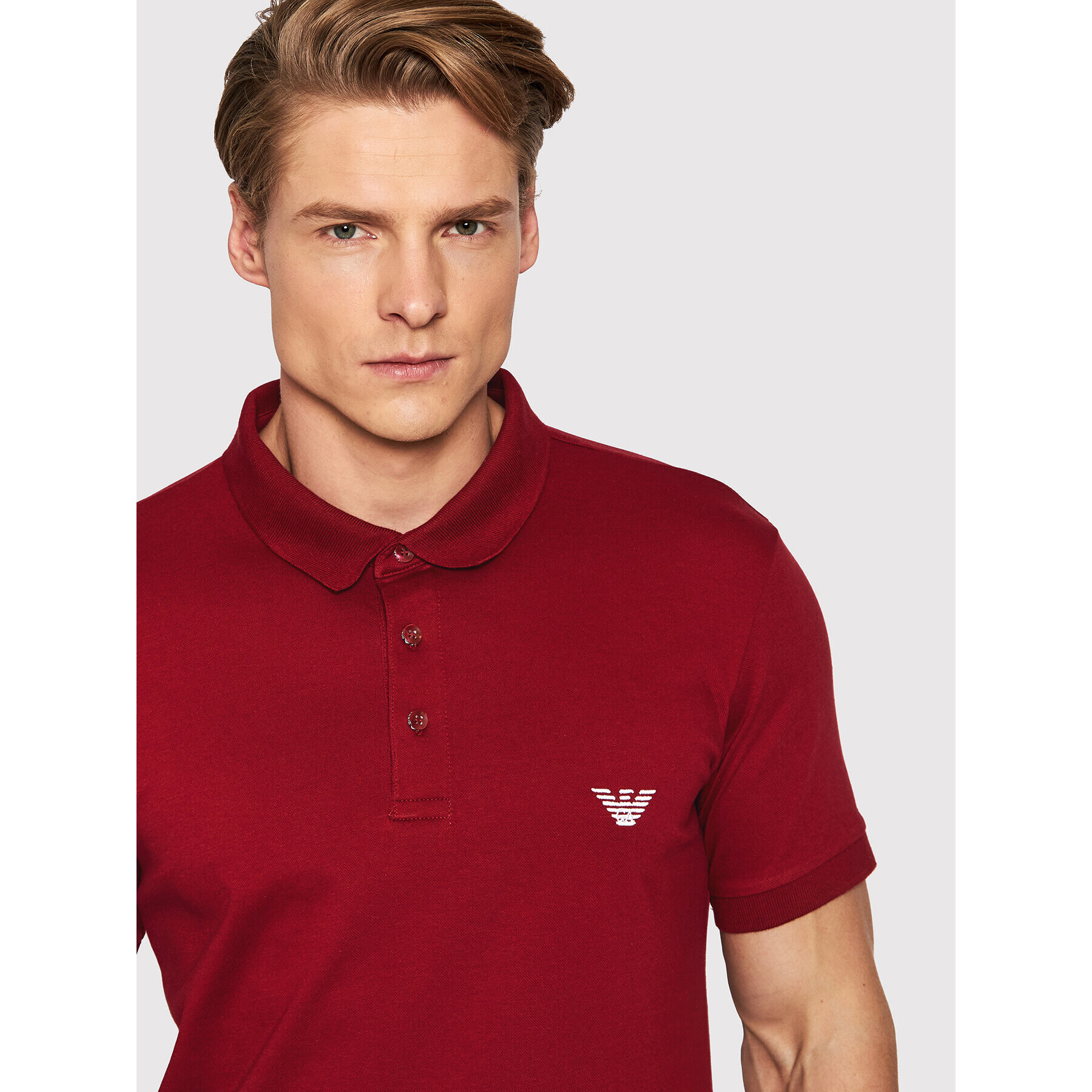 Emporio Armani Underwear Polo majica 211804 2R461 02175 Bordo rdeča Regular Fit - Pepit.si