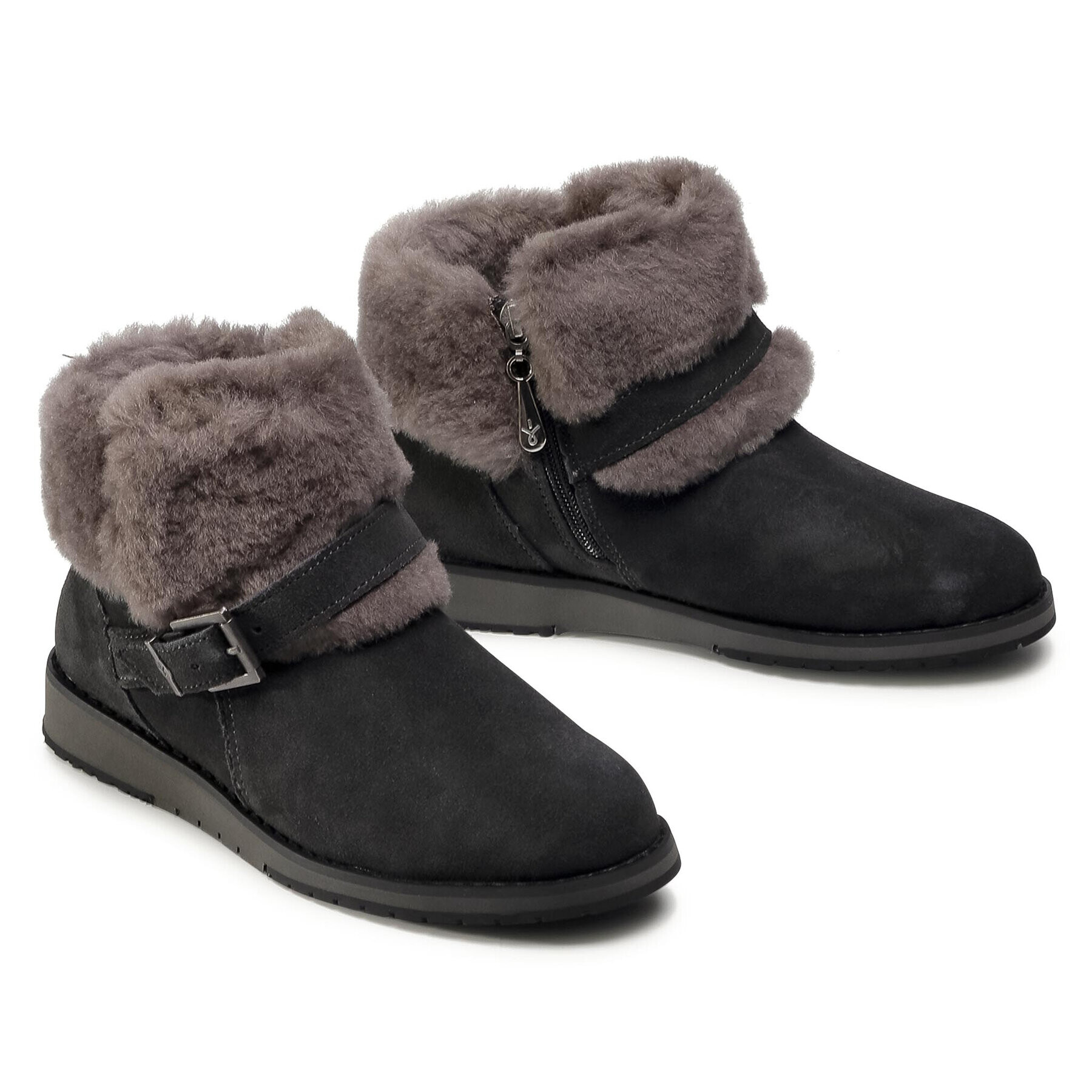 EMU Australia Čevlji Oxley Fur Cuff W11698 Siva - Pepit.si