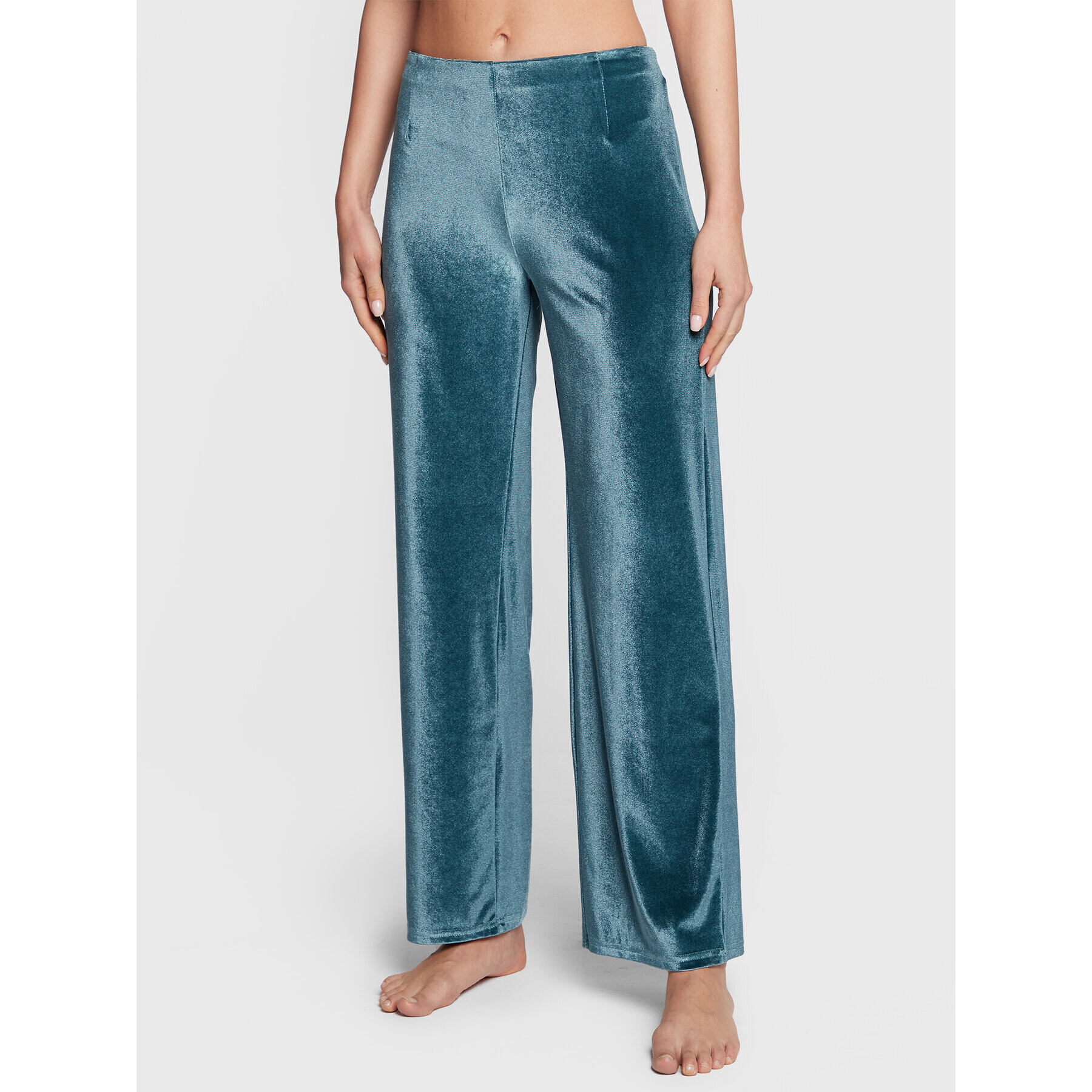 Etam Spodnji del pižame Velvety 6537259 Zelena Relaxed Fit - Pepit.si