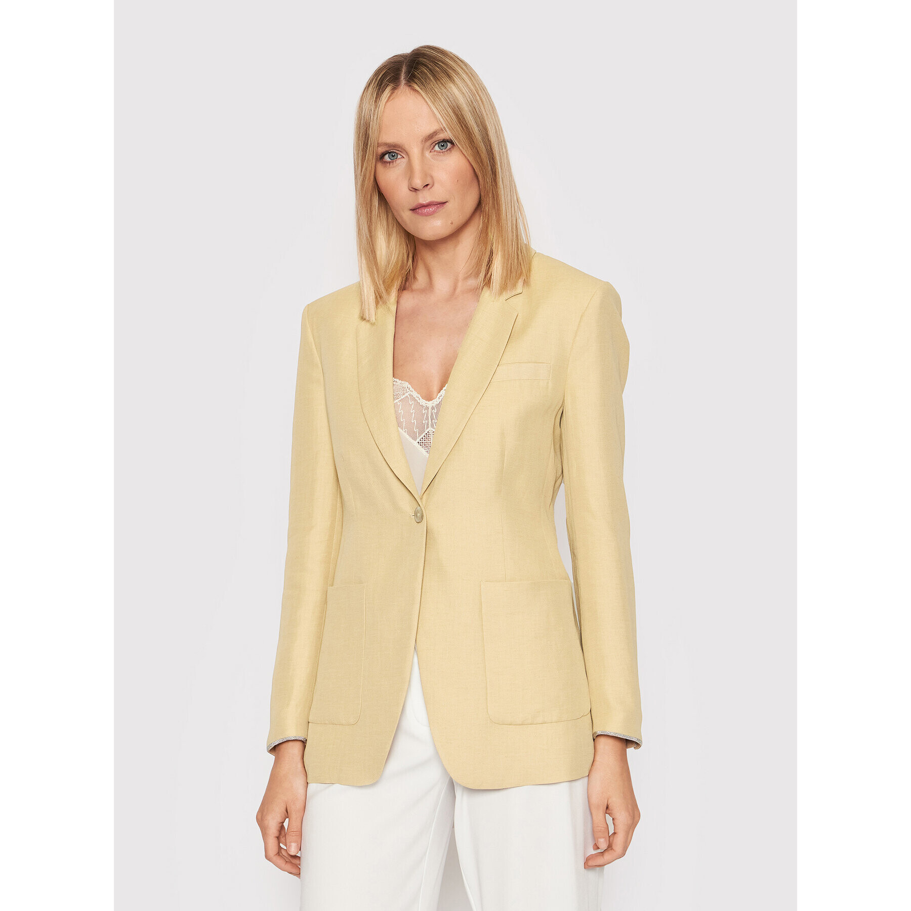 Fabiana Filippi Blazer GCD272B767 Bež Slim Fit - Pepit.si