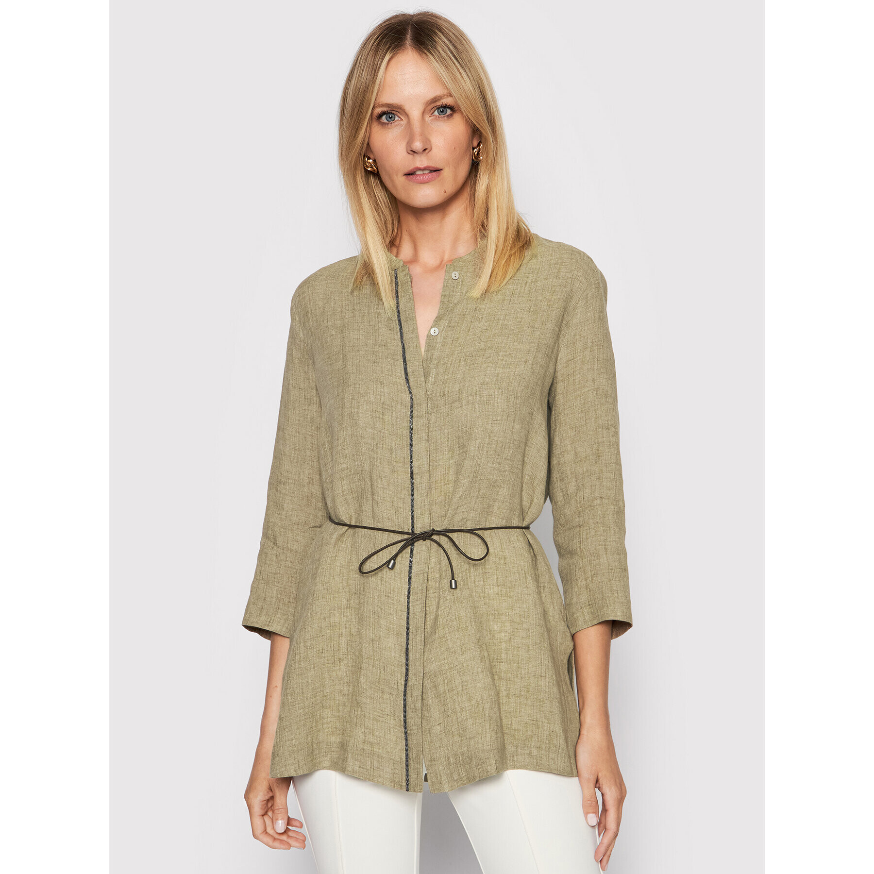 Fabiana Filippi Srajca CAD272W326 Rjava Oversize - Pepit.si