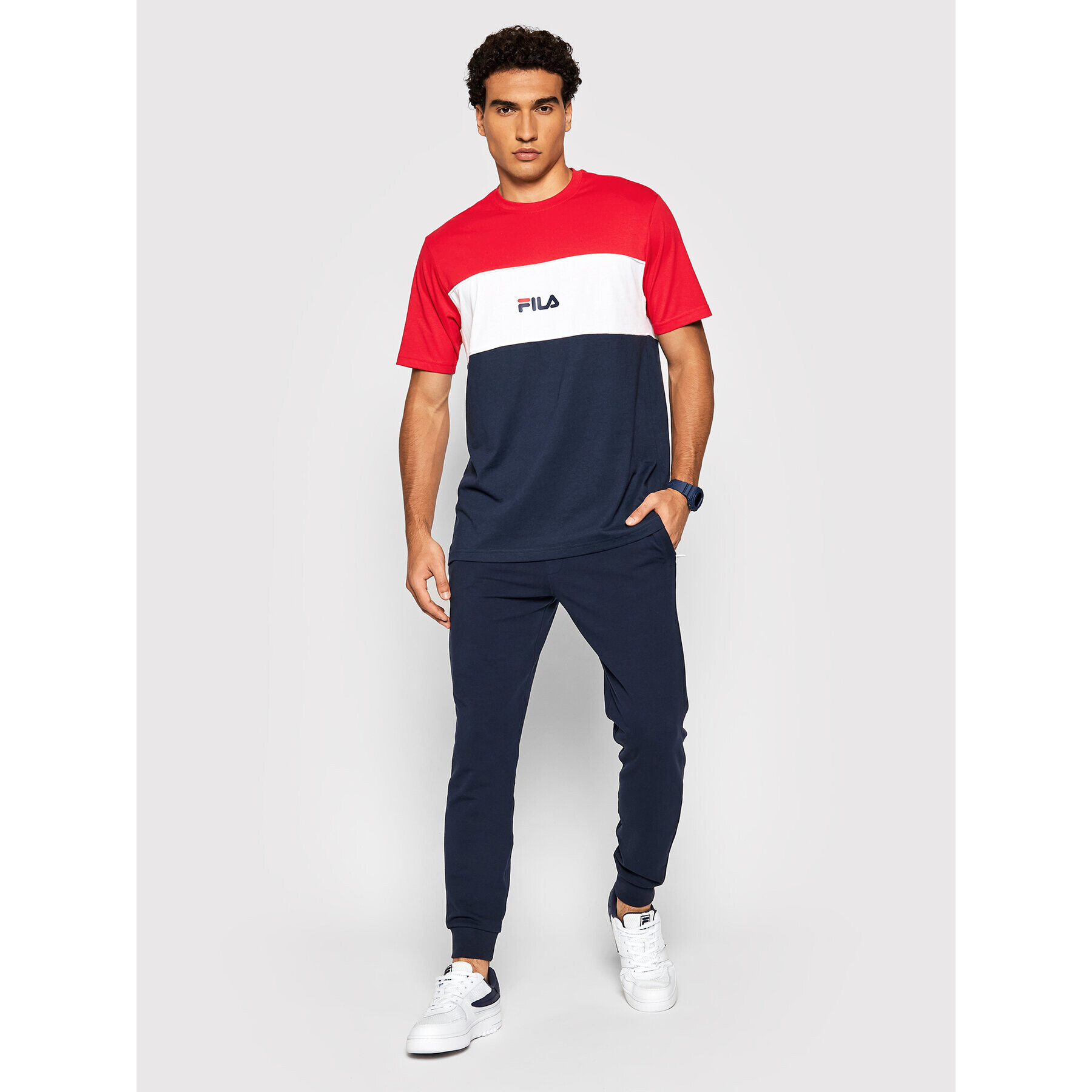 Fila Majica Anoki 688468 Mornarsko modra Regular Fit - Pepit.si