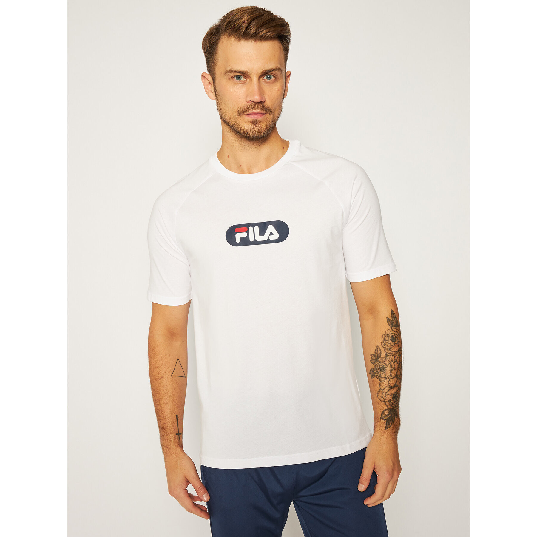 Fila Majica Bane Raglan 687962 Bela Regular Fit - Pepit.si