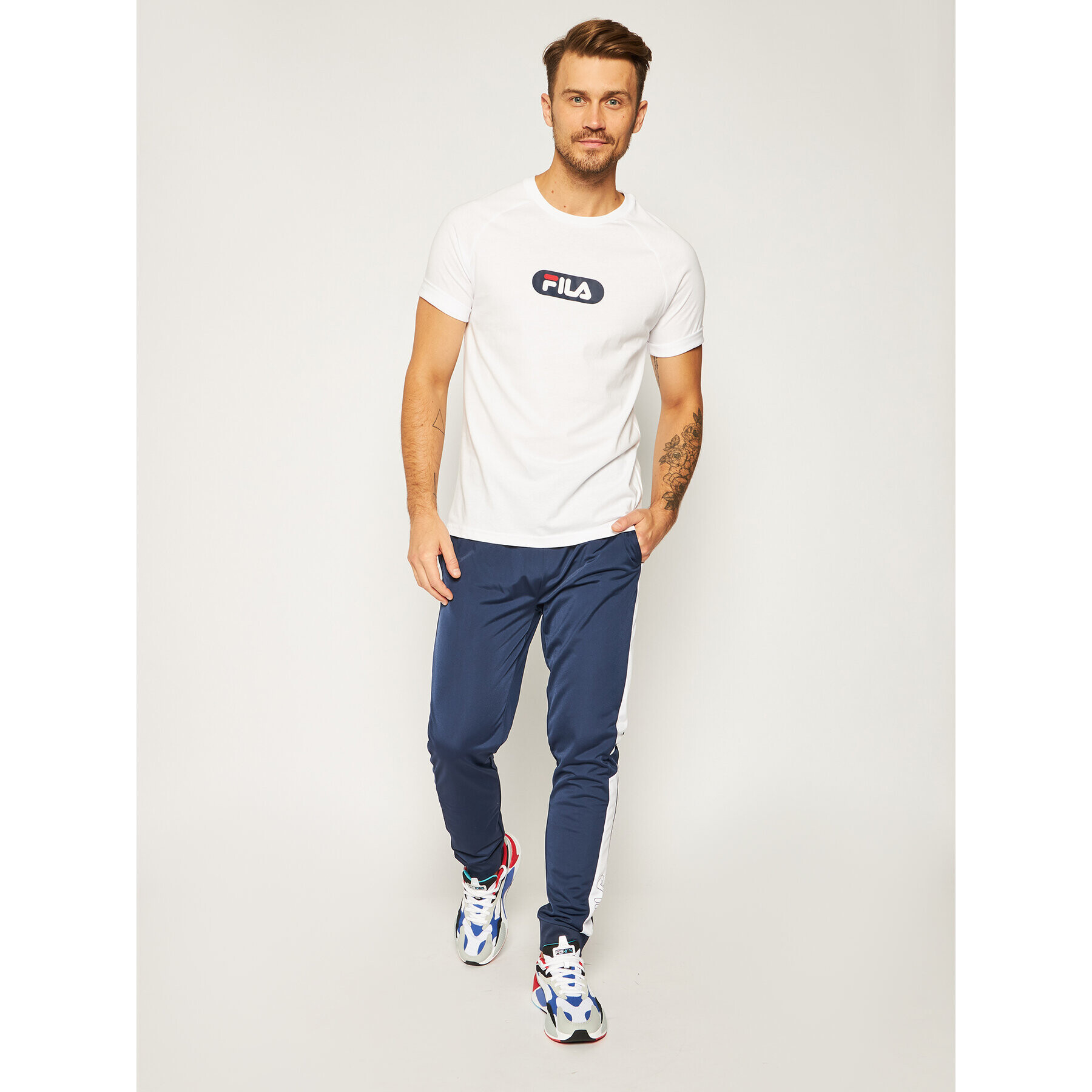 Fila Majica Bane Raglan 687962 Bela Regular Fit - Pepit.si