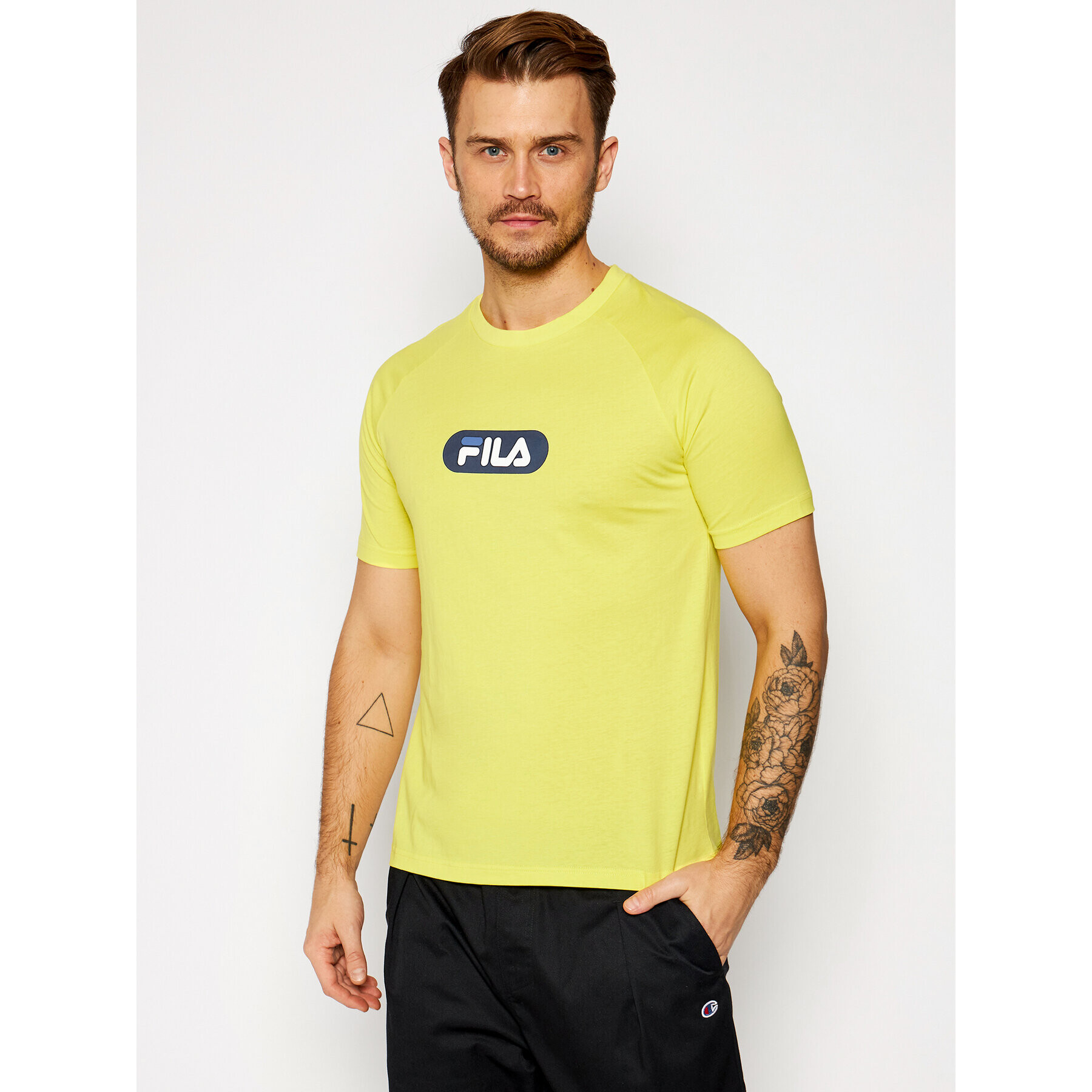 Fila Majica Bane Raglan 687962 Rumena Regular Fit - Pepit.si