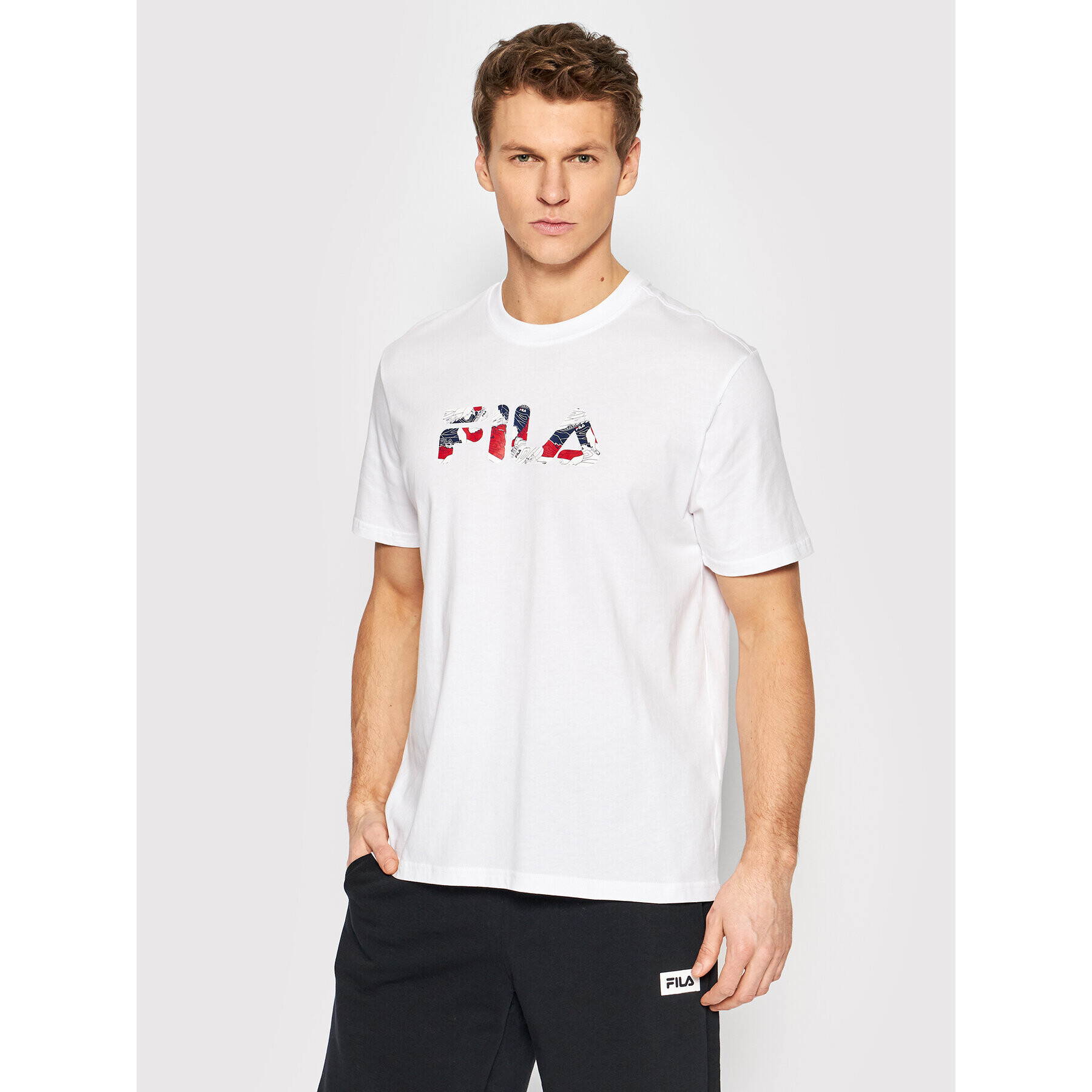 Fila Majica Bosque FAM0043 Bela Regular Fit - Pepit.si