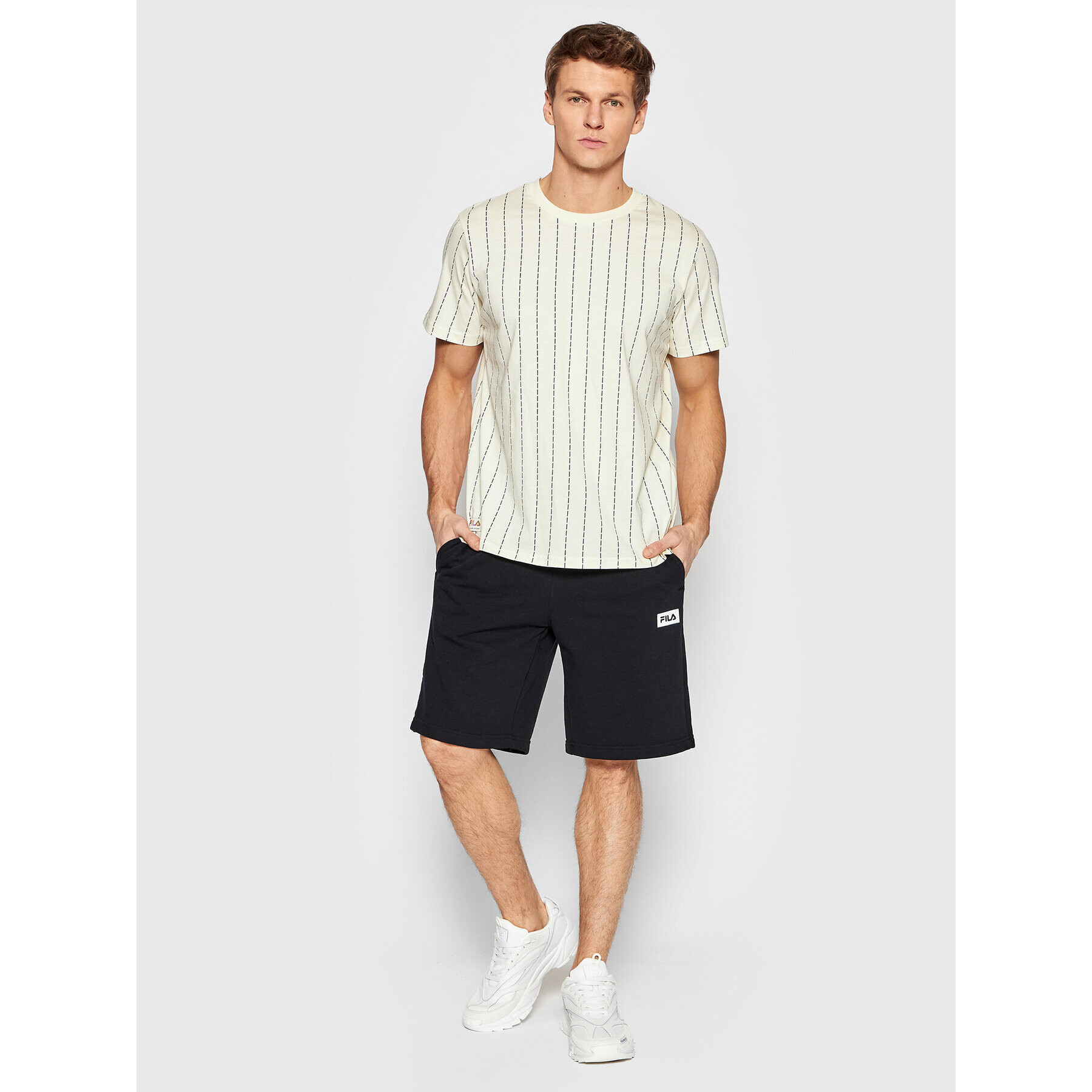 Fila Majica Tanum Pinstripe FAM0027 Rumena Regular Fit - Pepit.si