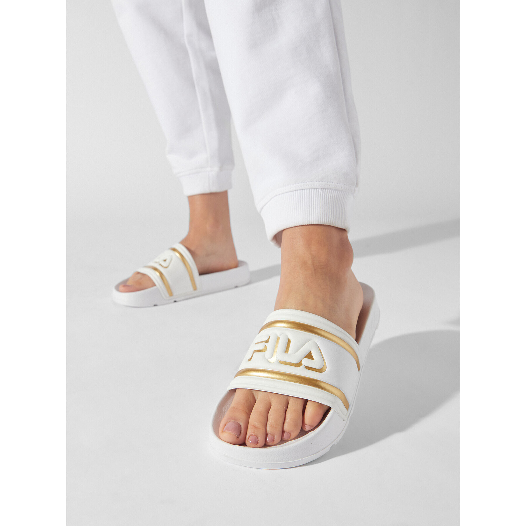 Fila Natikači Morro Bay Logo Slipper Wmn FFW0102.13069 Bela - Pepit.si