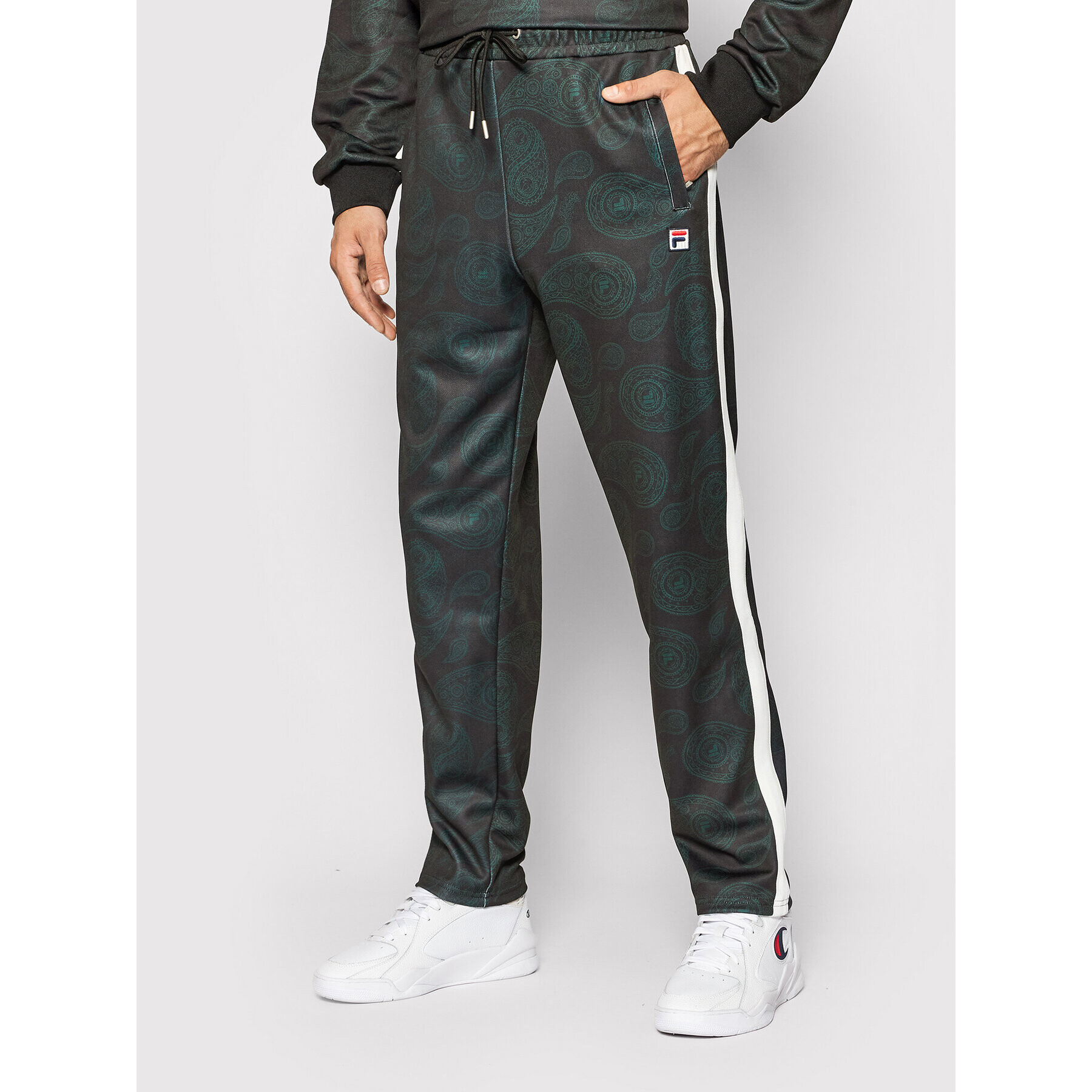 Fila Spodnji del trenirke Chas Aop 688983 Črna Regular Fit - Pepit.si